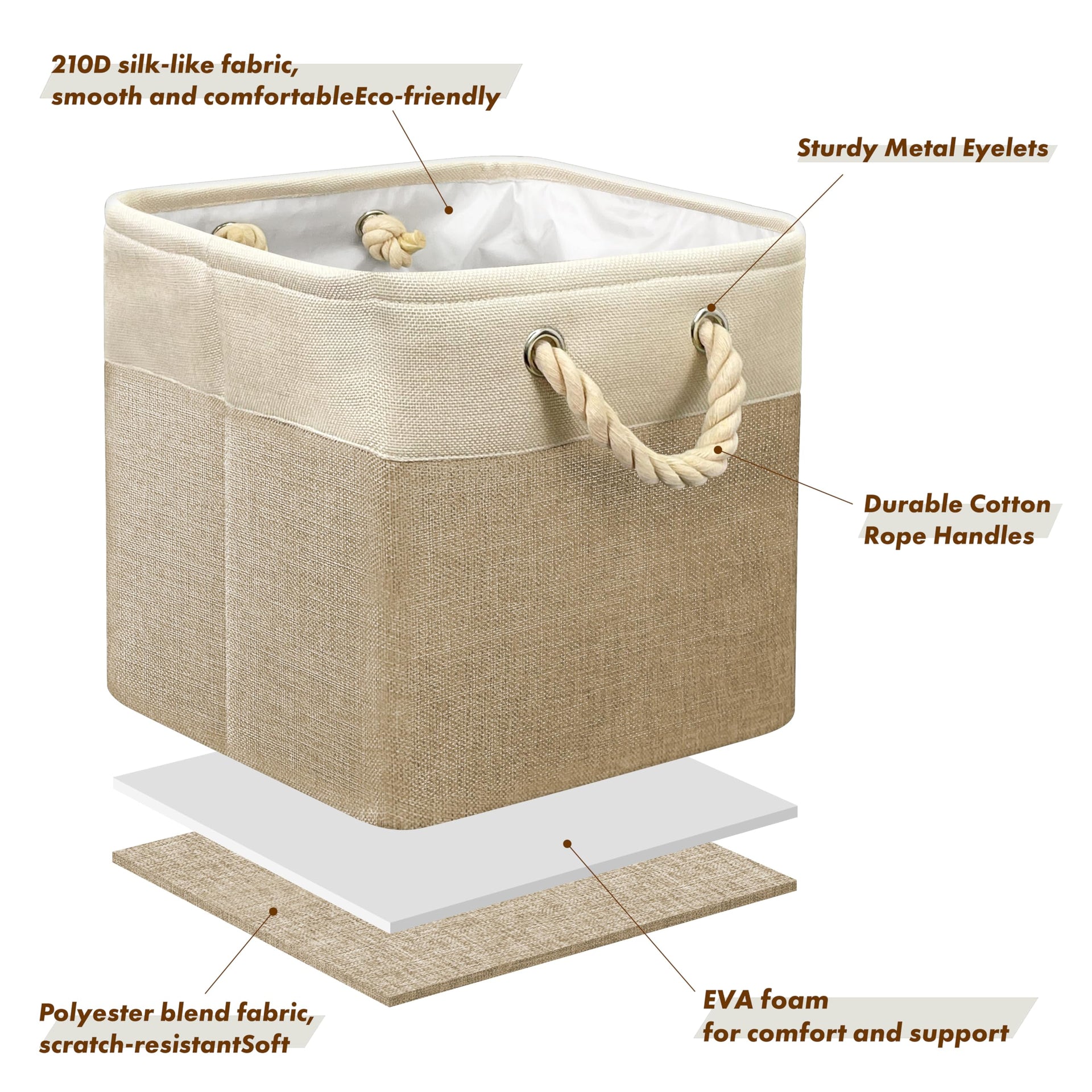 13" x 13" Large Fabric Storage Cubes (3 Count)