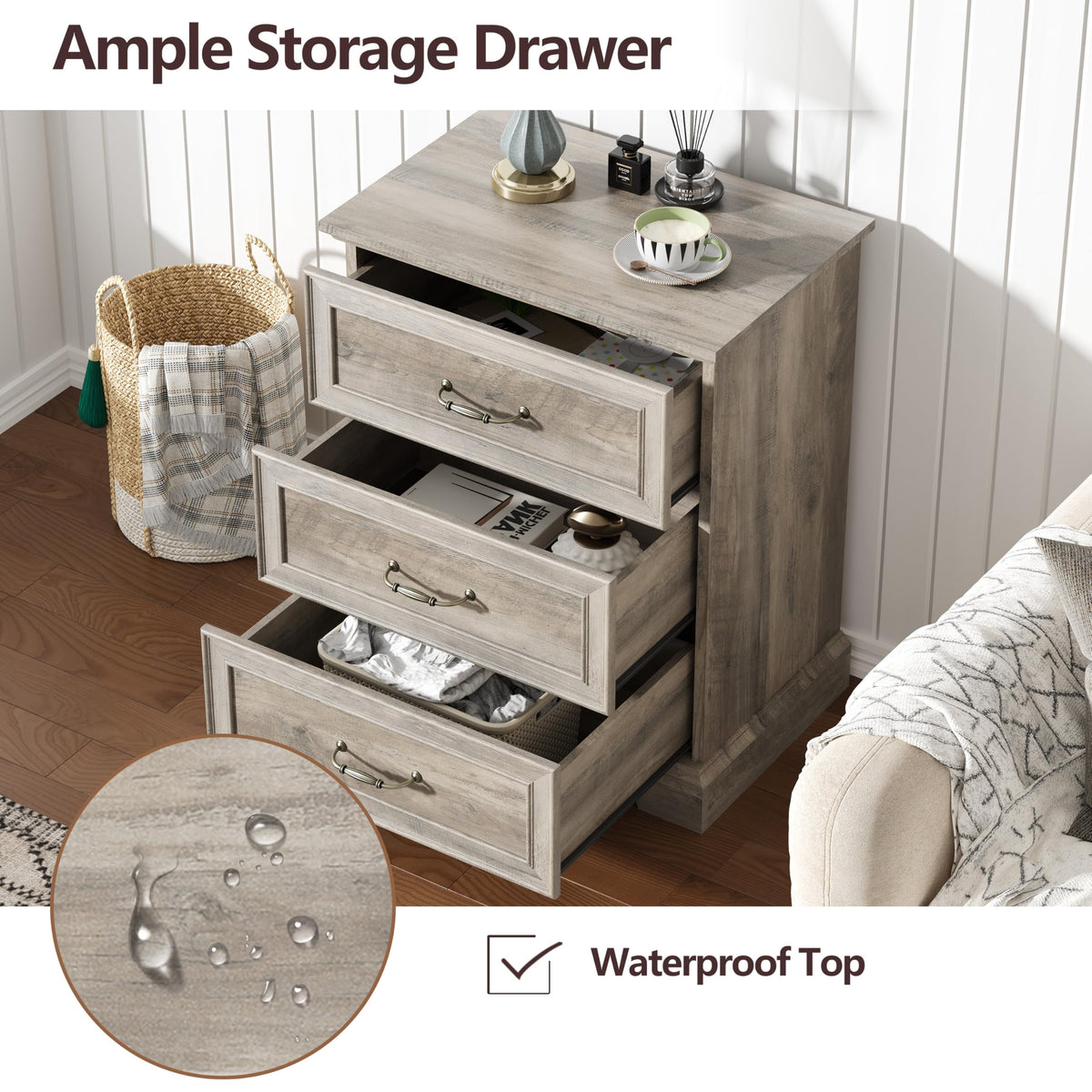 3 Drawer Dresser for Bedroom