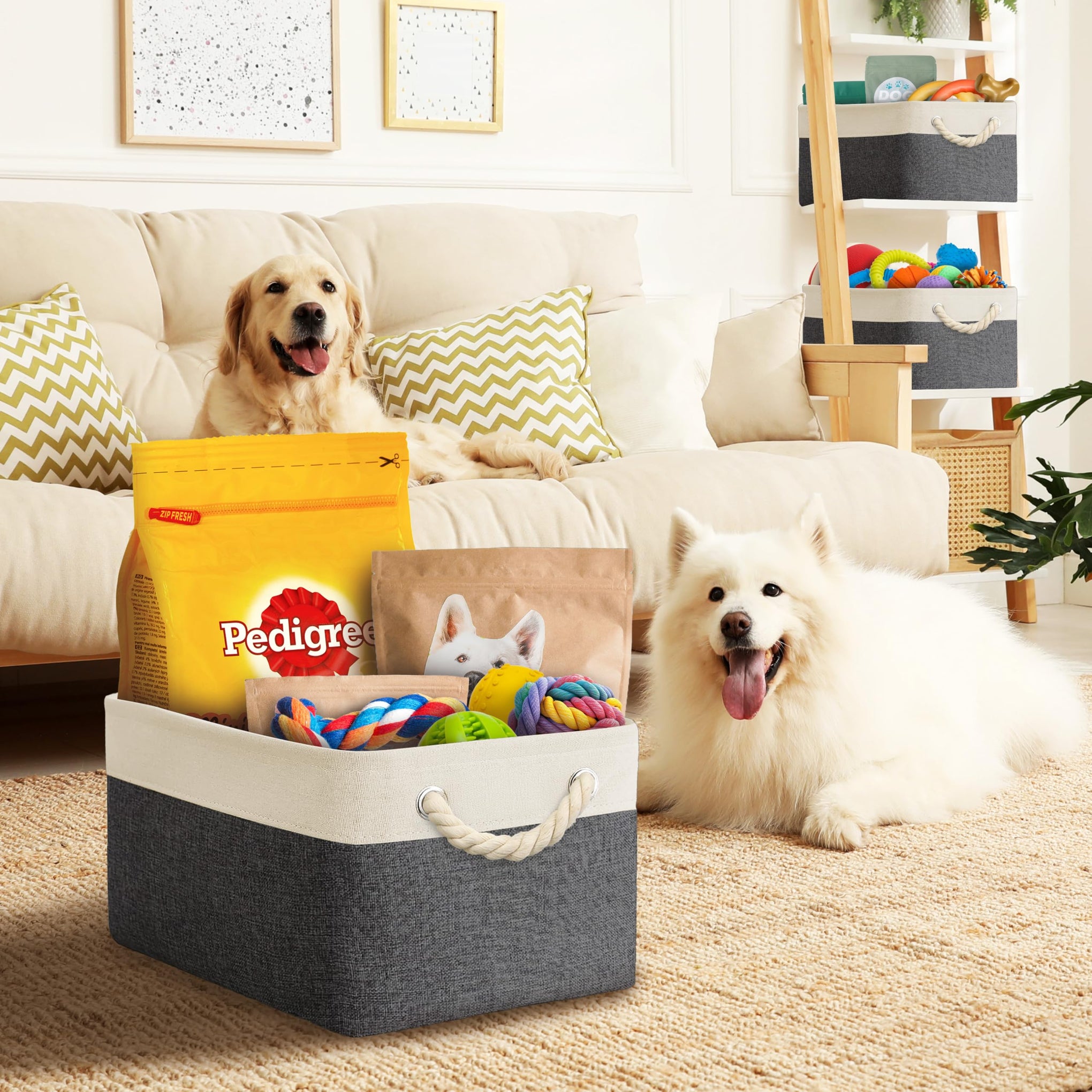 15.7" x 12" Wide & Low Fabric Storage Bin (3 Count)
