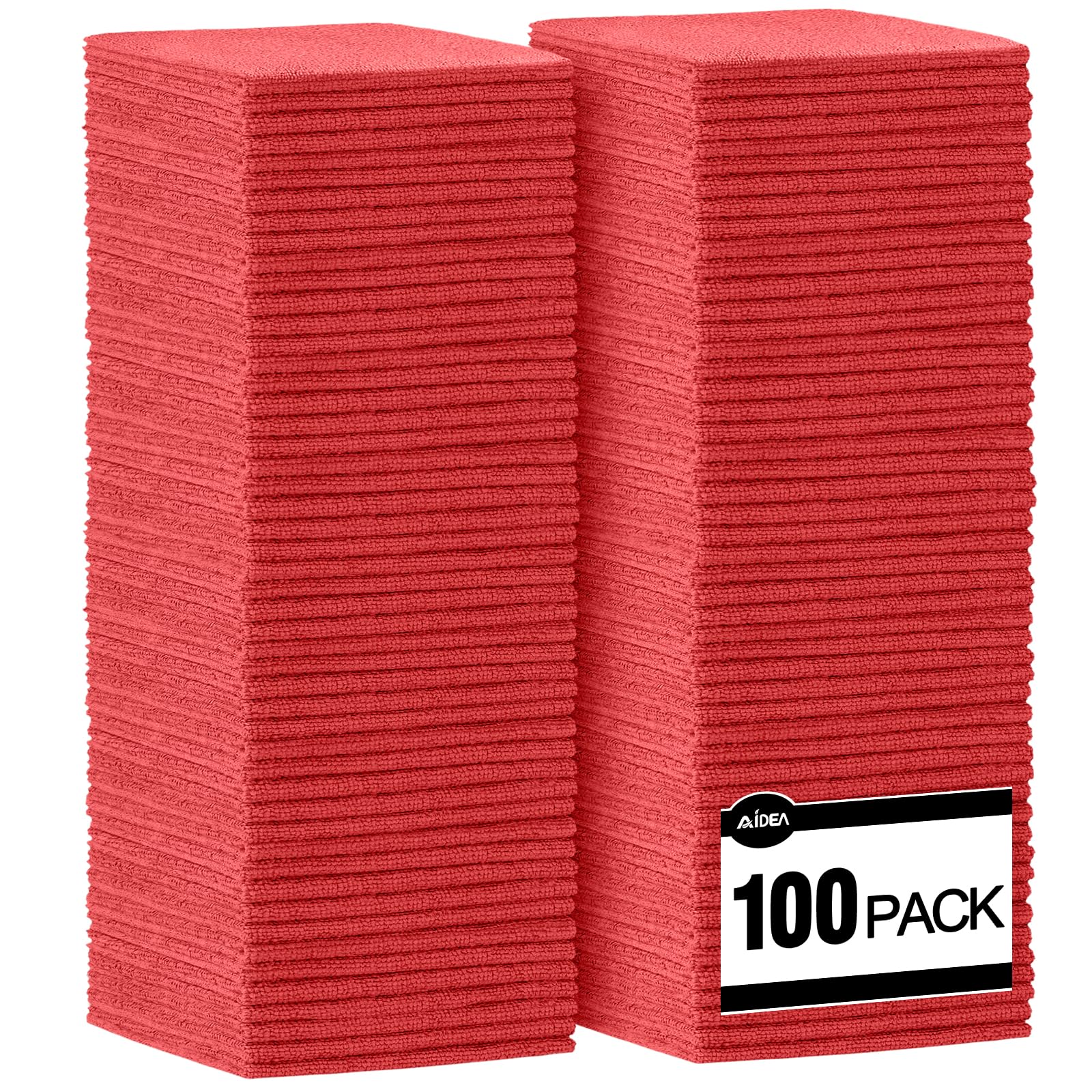 Microfiber Cleaning Cloth Red (100 Count)