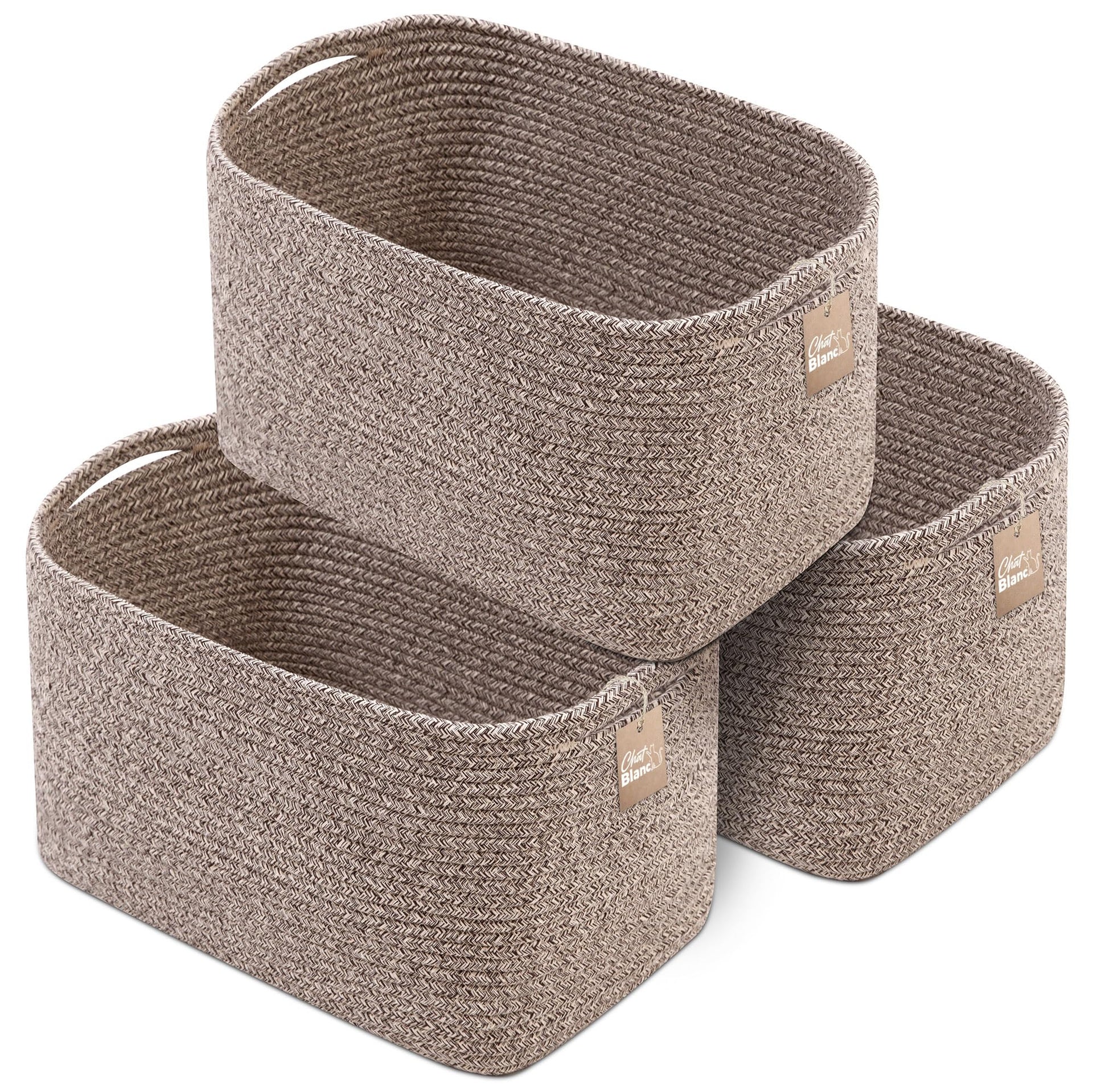 Cotton Rope Baskets for Organizing (3 Count)