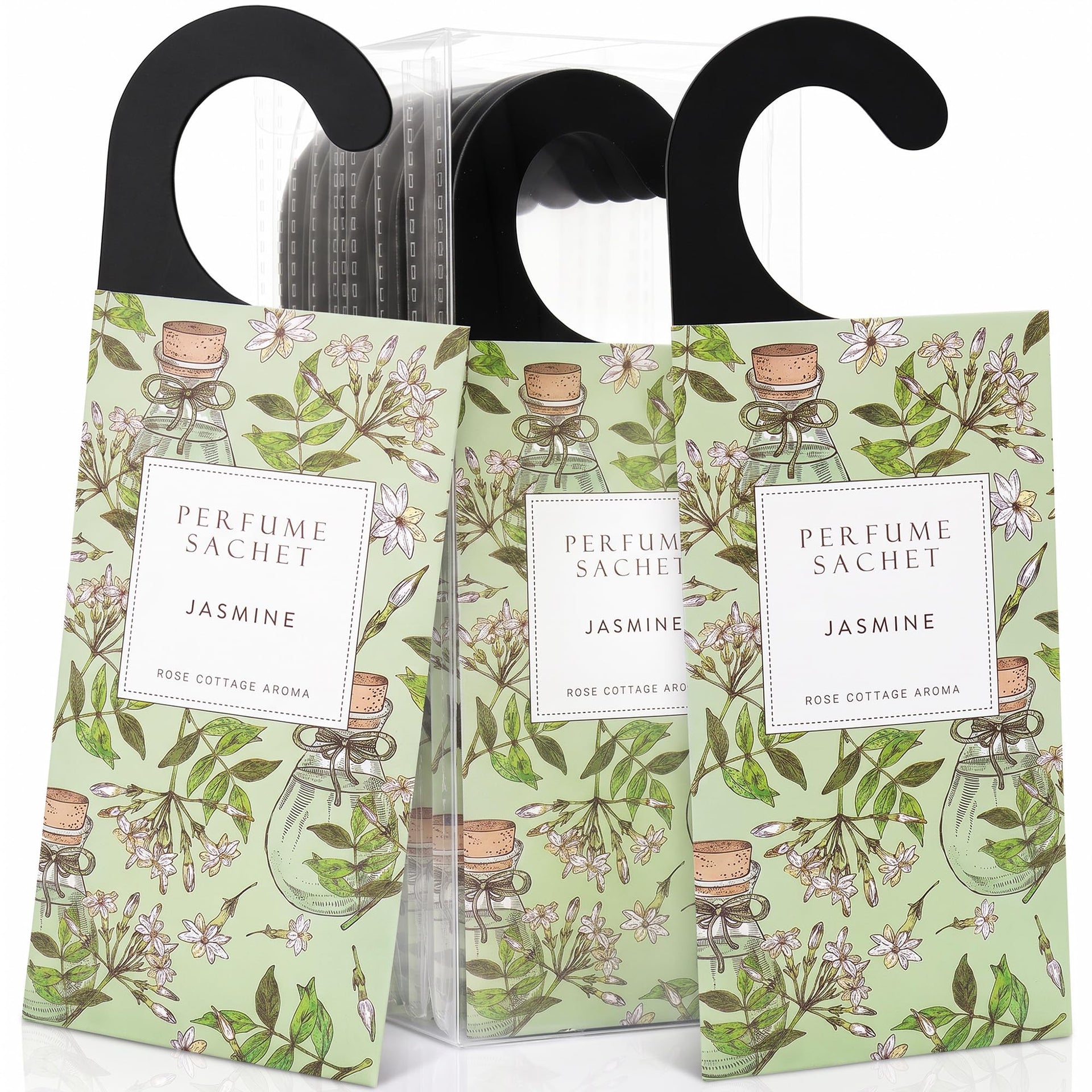 Large 12 Packs Jasmine Hanging Scented Sachets Long (12 Count)
