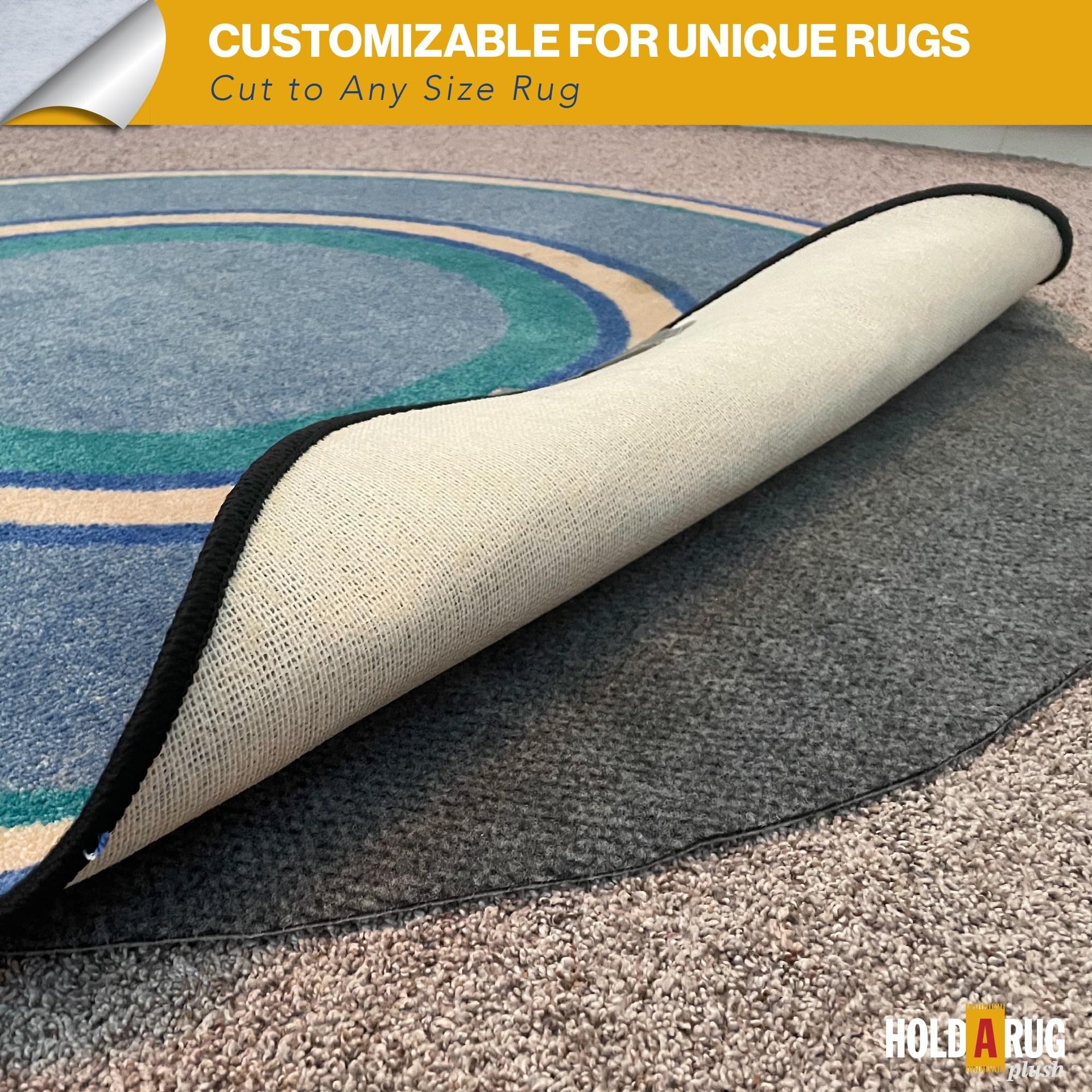 Hold-a-Rug Plush 2' x 4' Nonskid, Nonslip Rug Pad, Reversible Gripper, ¼ Thick, Safe for All Floors and Carpet, Keep Area Rugs Secure (8 Sq Ft)
