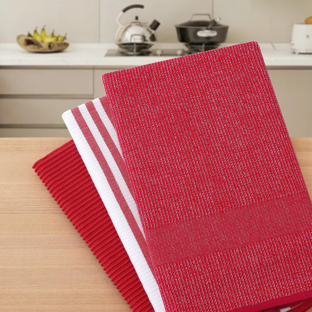 Cotton 380 GSM Premium Kitchen Towels (3 Count)