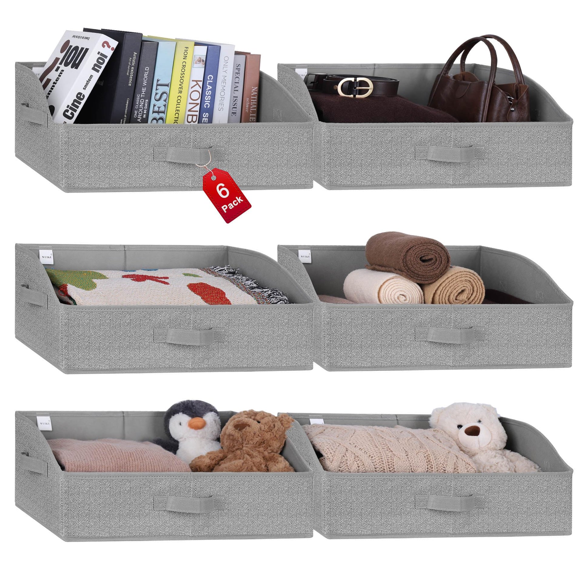 6 Pack Trapezoid Storage Bins (6 Count)