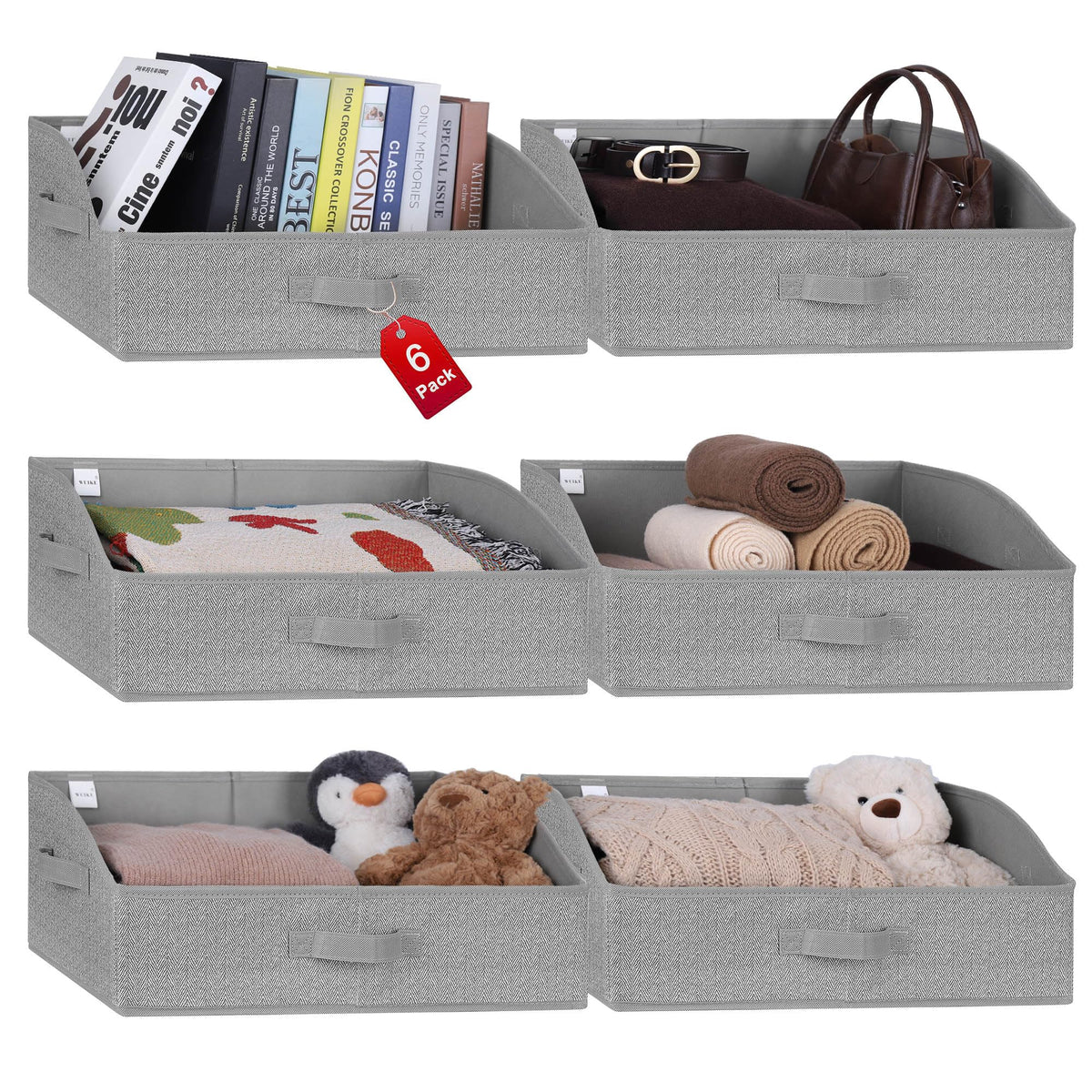 6 Pack Trapezoid Storage Bins (6 Count)