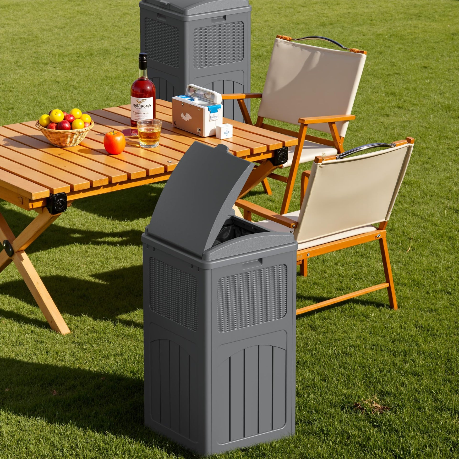 33 Gallon Outdoor Trash Can with Dual Lid (2 Count)