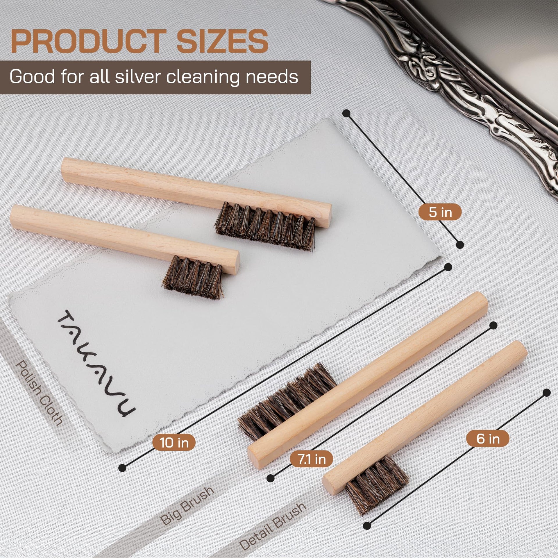 Silver Cleaning Brush Set of 4 (4 Count)