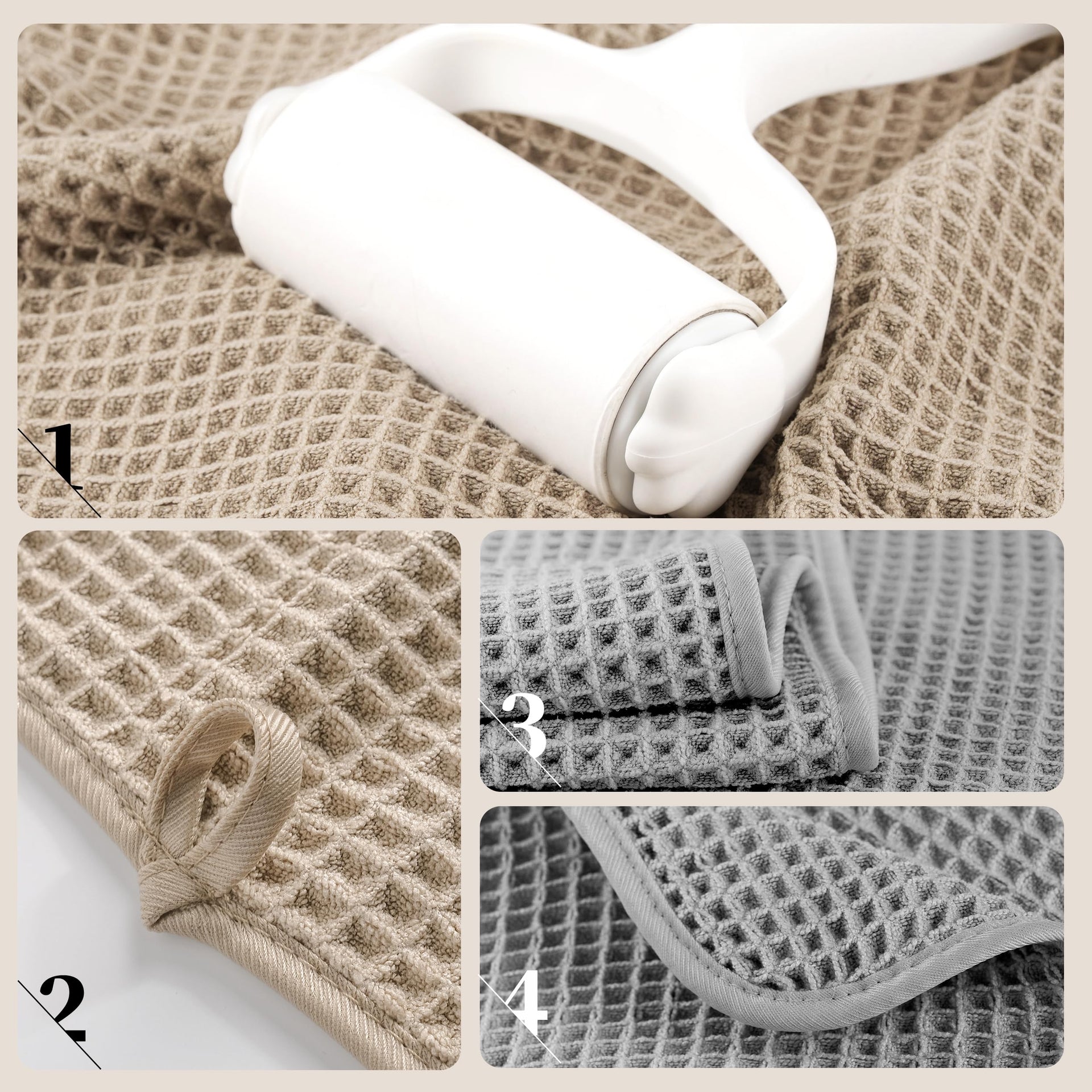 430 GSM Poly Blend Microfiber Quick Dry Waffle Bath Towel (4 Count)