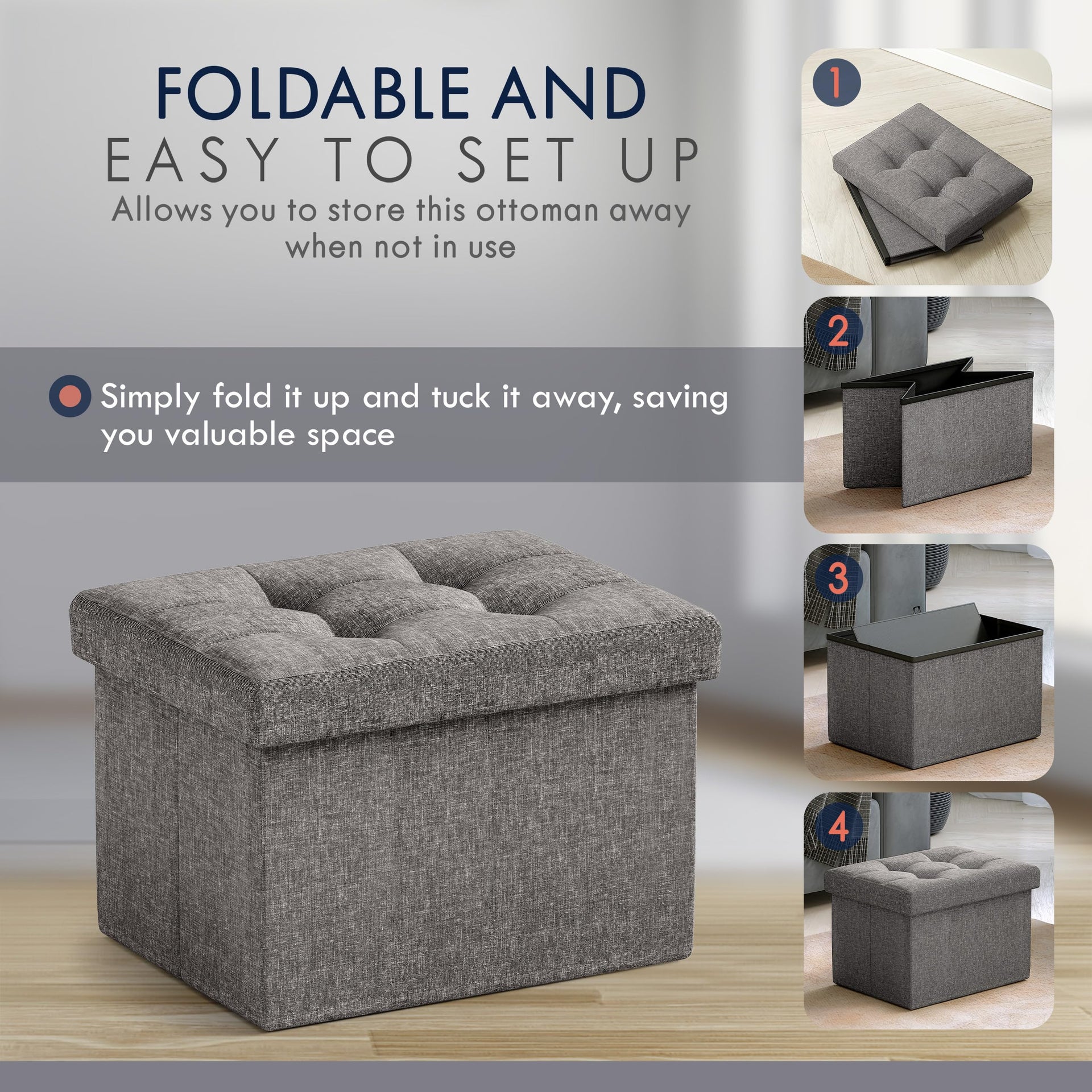 Small Rectangle Storage Ottoman