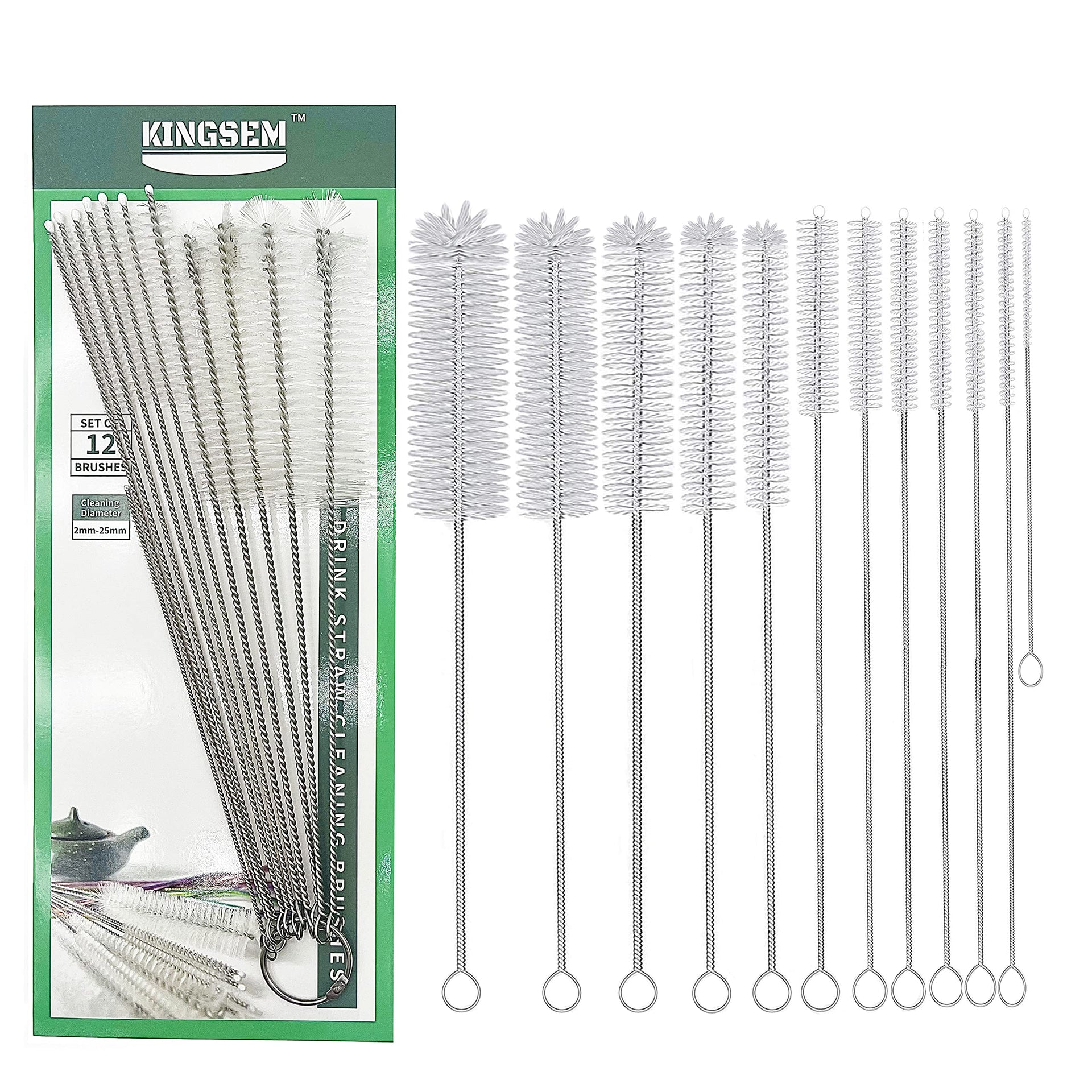 12 PCS Straw Cleaner Brush kit with 2mm