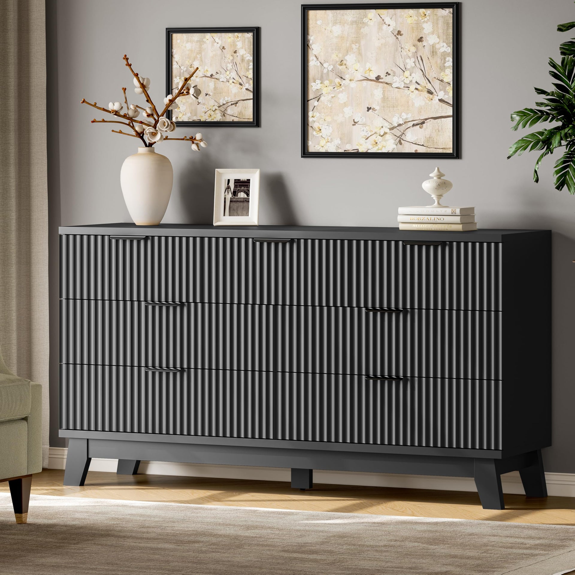 Fluted Dresser with 7 Drawers