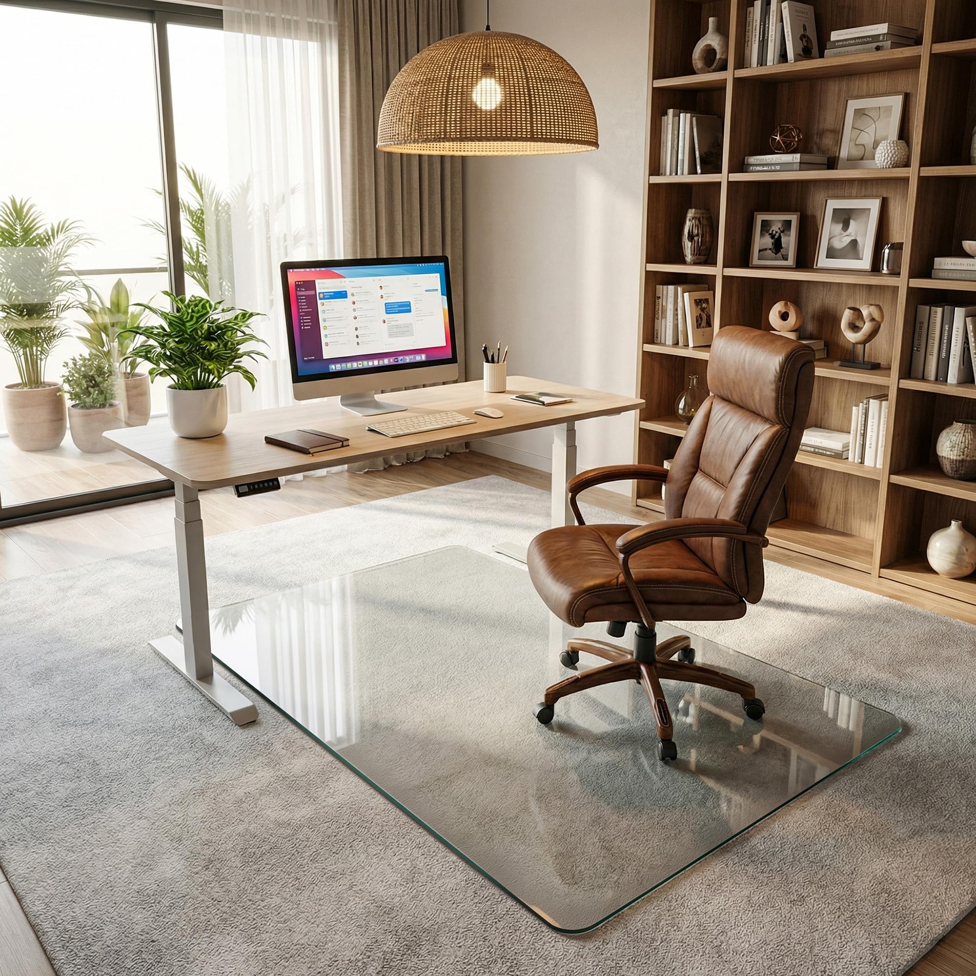 40"x60" Tempered Glass Chair Mat for Carpet & Hardwood Floors