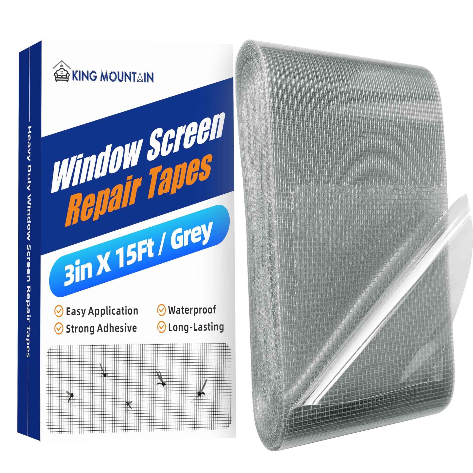 Grey Window Screen Repair Tape (15 Foot)