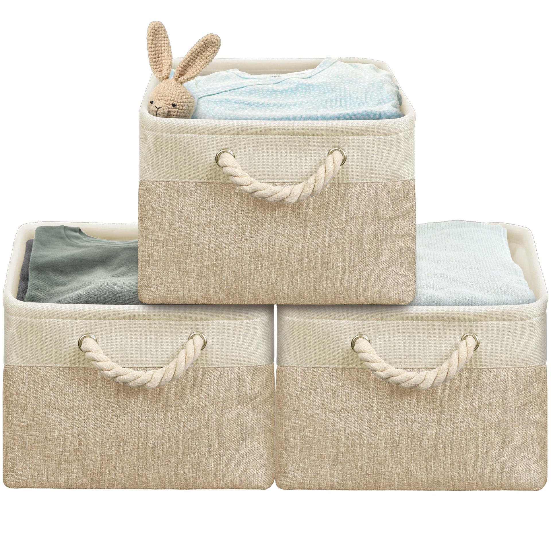 15.7" x 12" Wide & Low Fabric Storage Bin (3 Count)