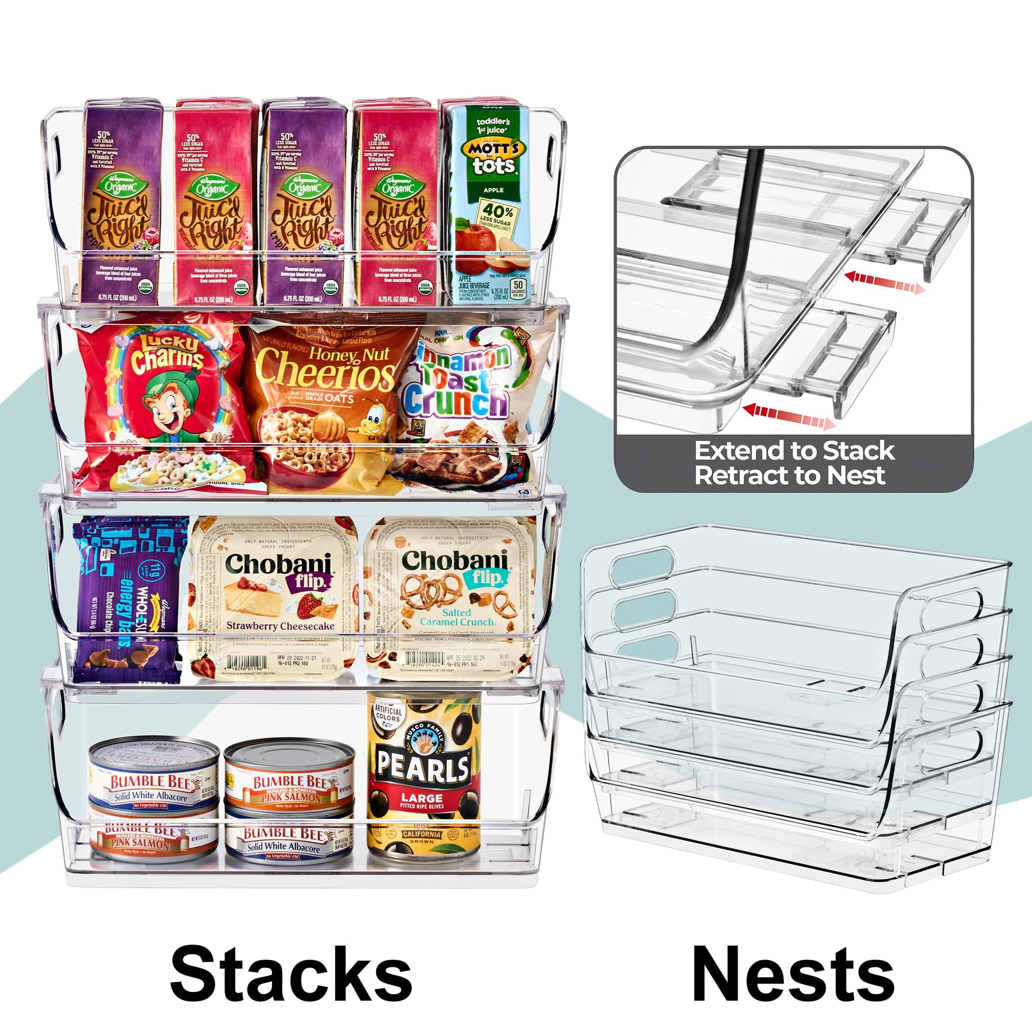 Stackable Storage Bins Open Front (2 Count)