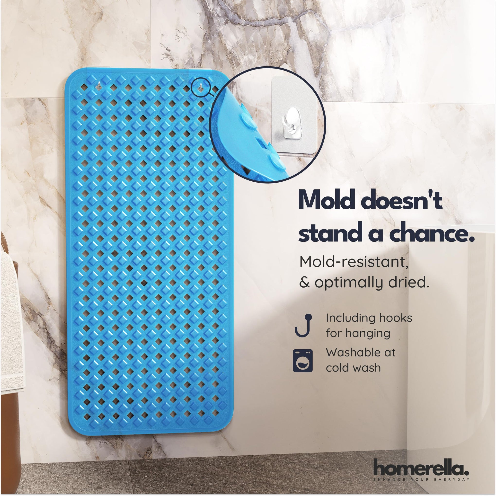 Bathtub Mat Non Slip 35x16 Shower Mat Non Slip Anti Mold BPA Free
