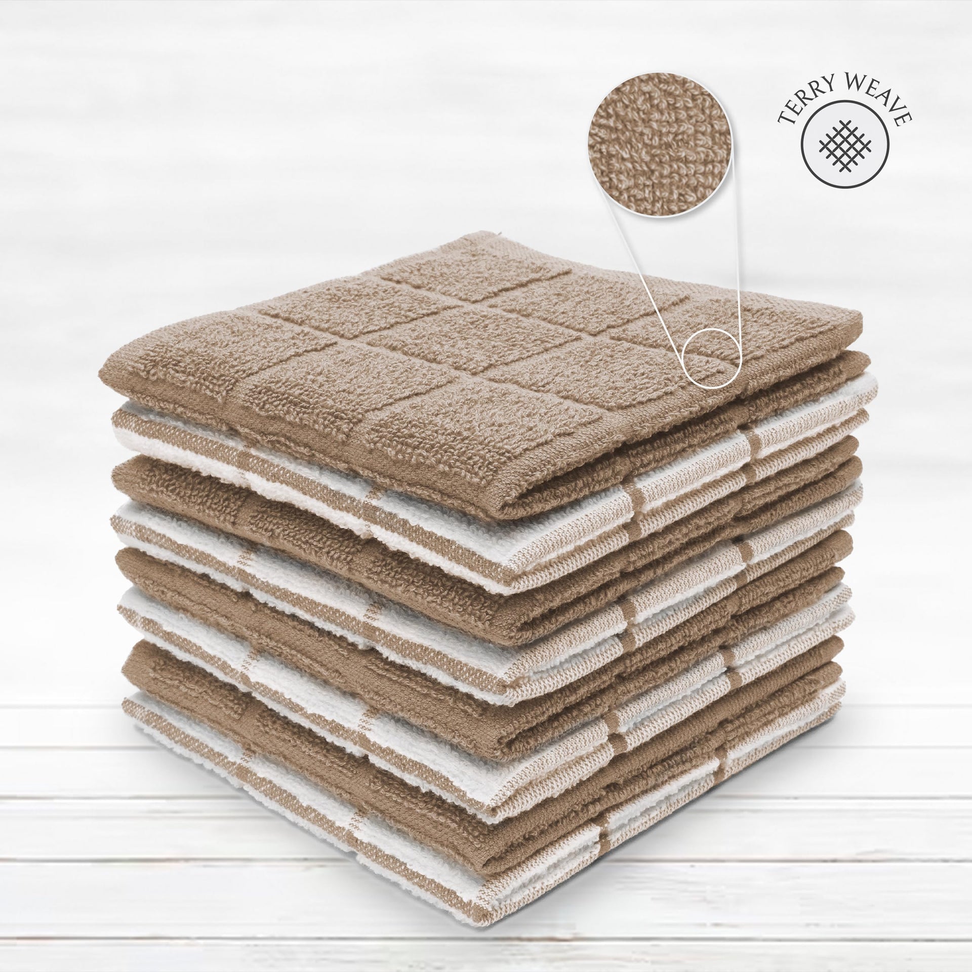100% Cotton Terry Dish Cloth & Dish Towel (6 Count)