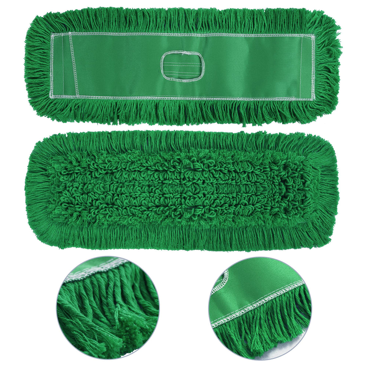 Matthew Cleaning 24'' Industrial Strength Cotton Dust Mop Refill Washable Replacement Heads for Residential & Commercial Use Fit Standard Dust Mop Frames - ModHome Supplies