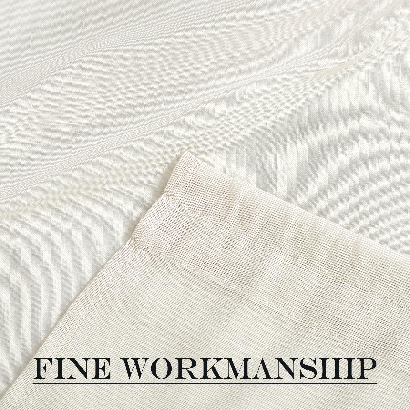 Linen Curtains 50 Inches Long for Bedroom Living Room Door