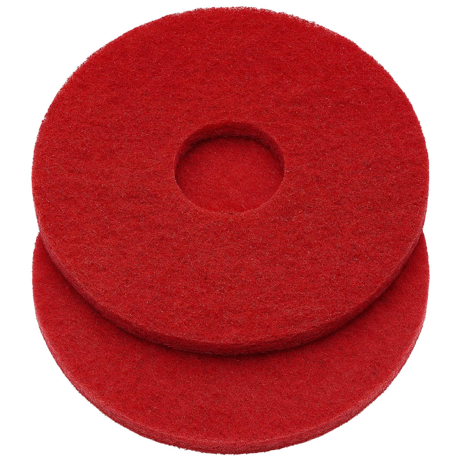 2 Pcs 12" Red Scrubbing Pads Commercial Cleaning Orbiter Pads (2 Count)