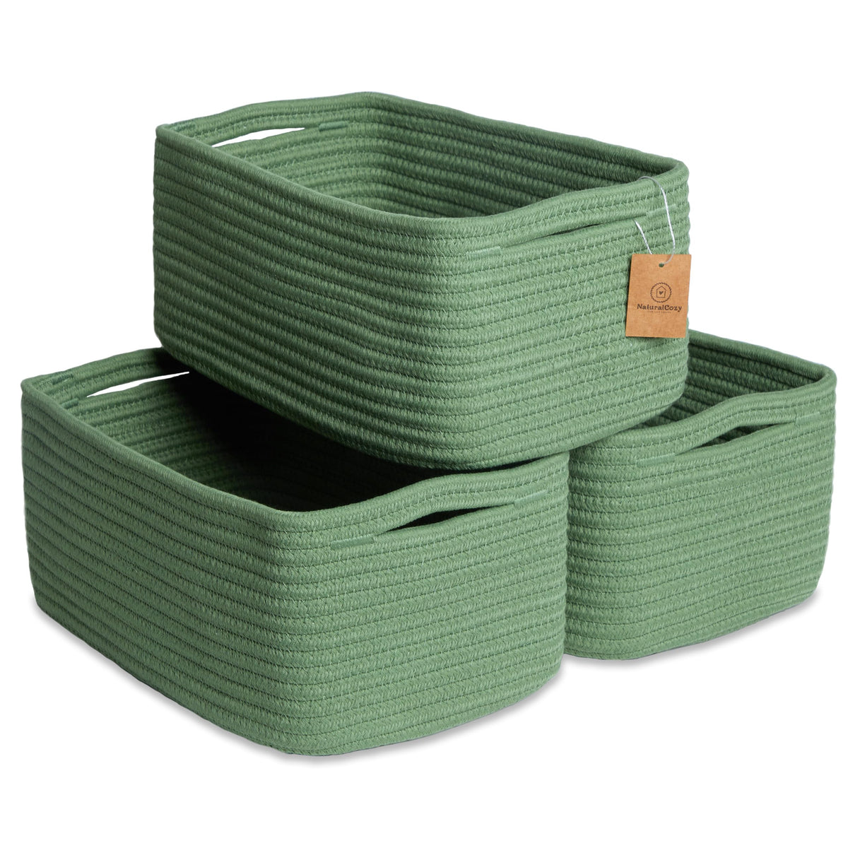 13.5”x8.5”x5.5” Rectangle Storage Baskets for Shelves 3 Pack (3 Count)