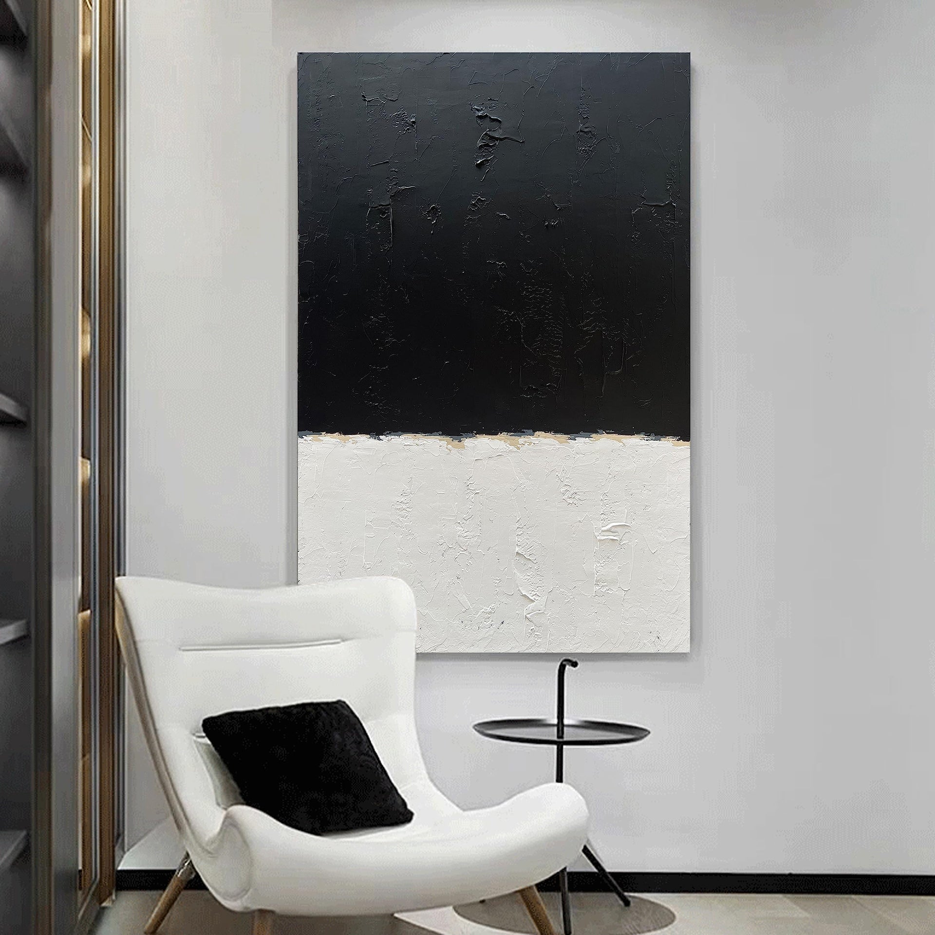 Art Hand painted black and white wall art