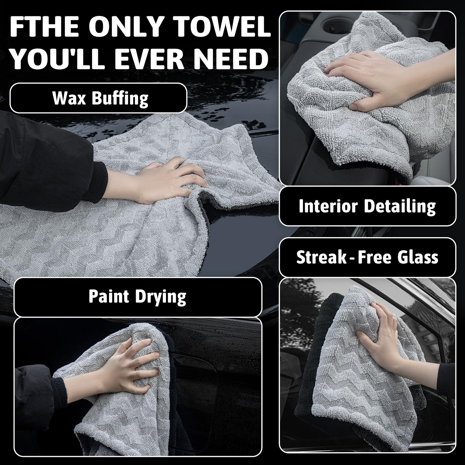 1000GSM Car Drying Towel 18"x24"