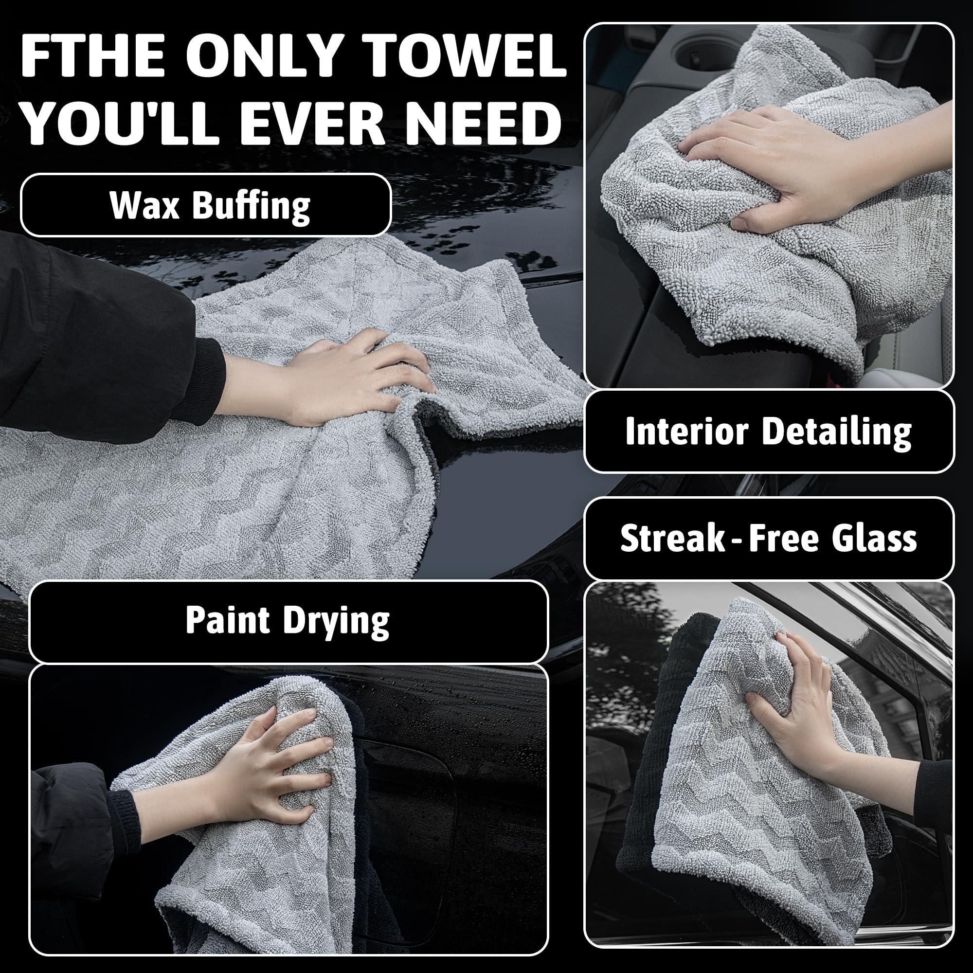 1000GSM Car Drying Towel 18"x24"