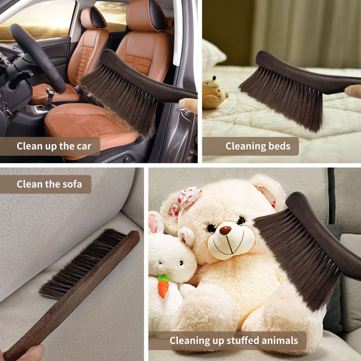 2 Pcs Wooden Hand Broom Brush (2 Count)