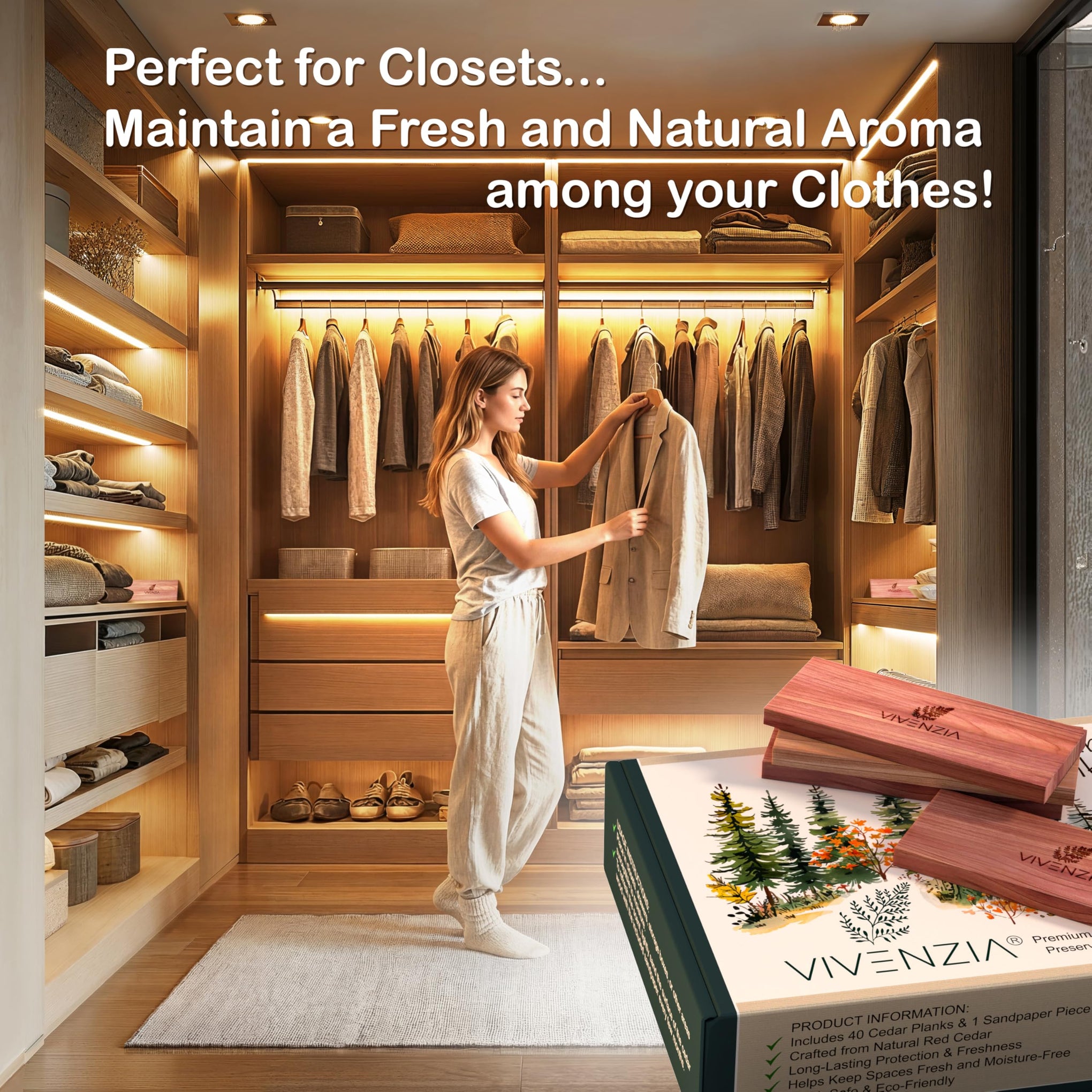 Cedar Blocks for Clothes Storage (40 Count)