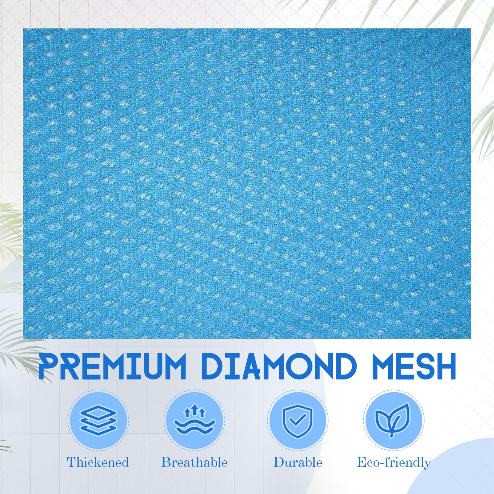 6 Pack 24 x 36 Inches Blue Soft Mesh Laundry Bag with Handles Machine Washable Secure Drawstring Closure Large Sturdy Mesh Net Laundry for College Travel Dorm Laundromat (6 Count)