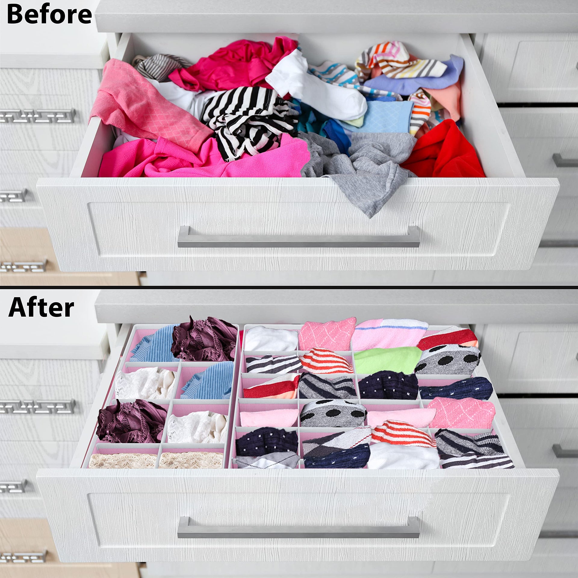 4 Pack Drawer Organizer Set for Underwear (4 Count)