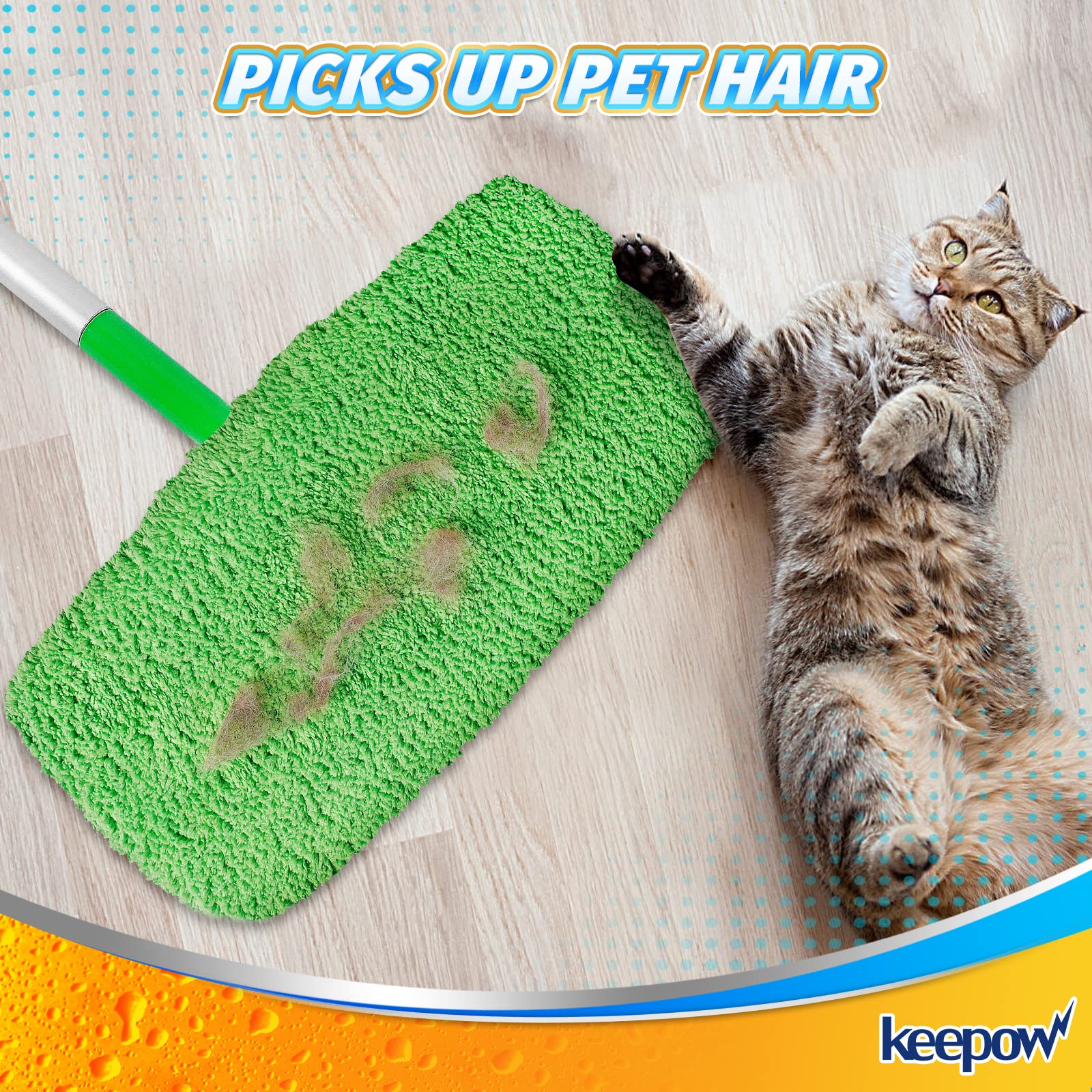 Reusable Wet Pads Compatible with Swiffer Sweeper Mop (16 Count)