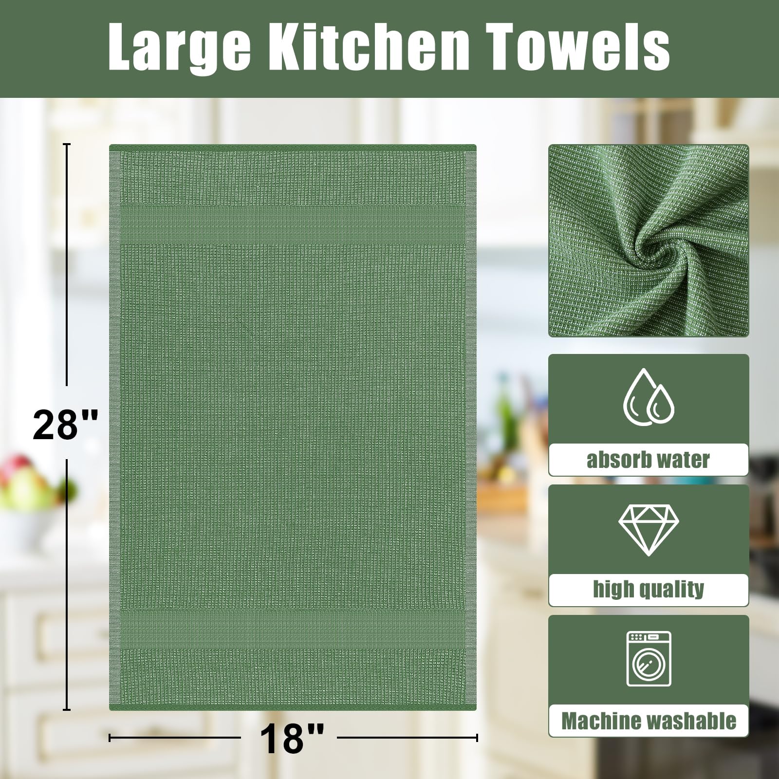 380 GSM Cotton Premium Kitchen Towels 6 Pack (6 Count)