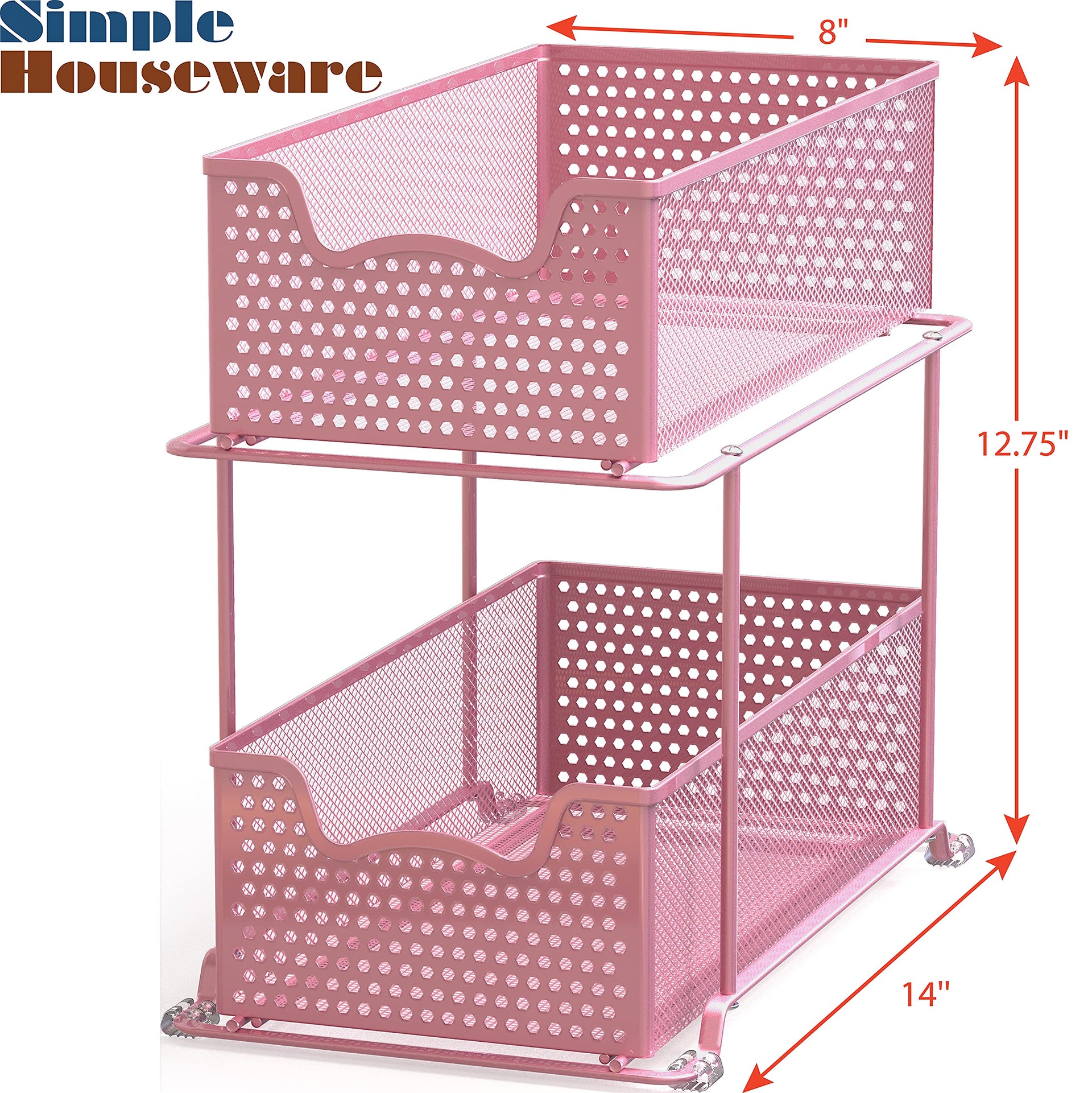 2 Tier Sliding Cabinet Basket Organizer Drawer (2 Count)
