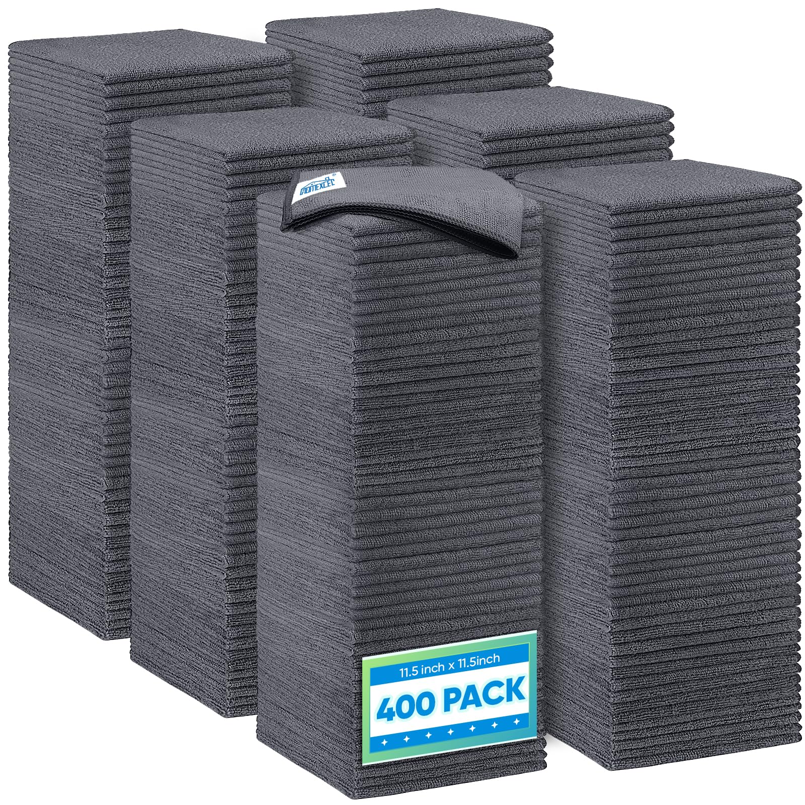 Grey Microfiber Cleaning Cloth 400 Pack (400 Count)
