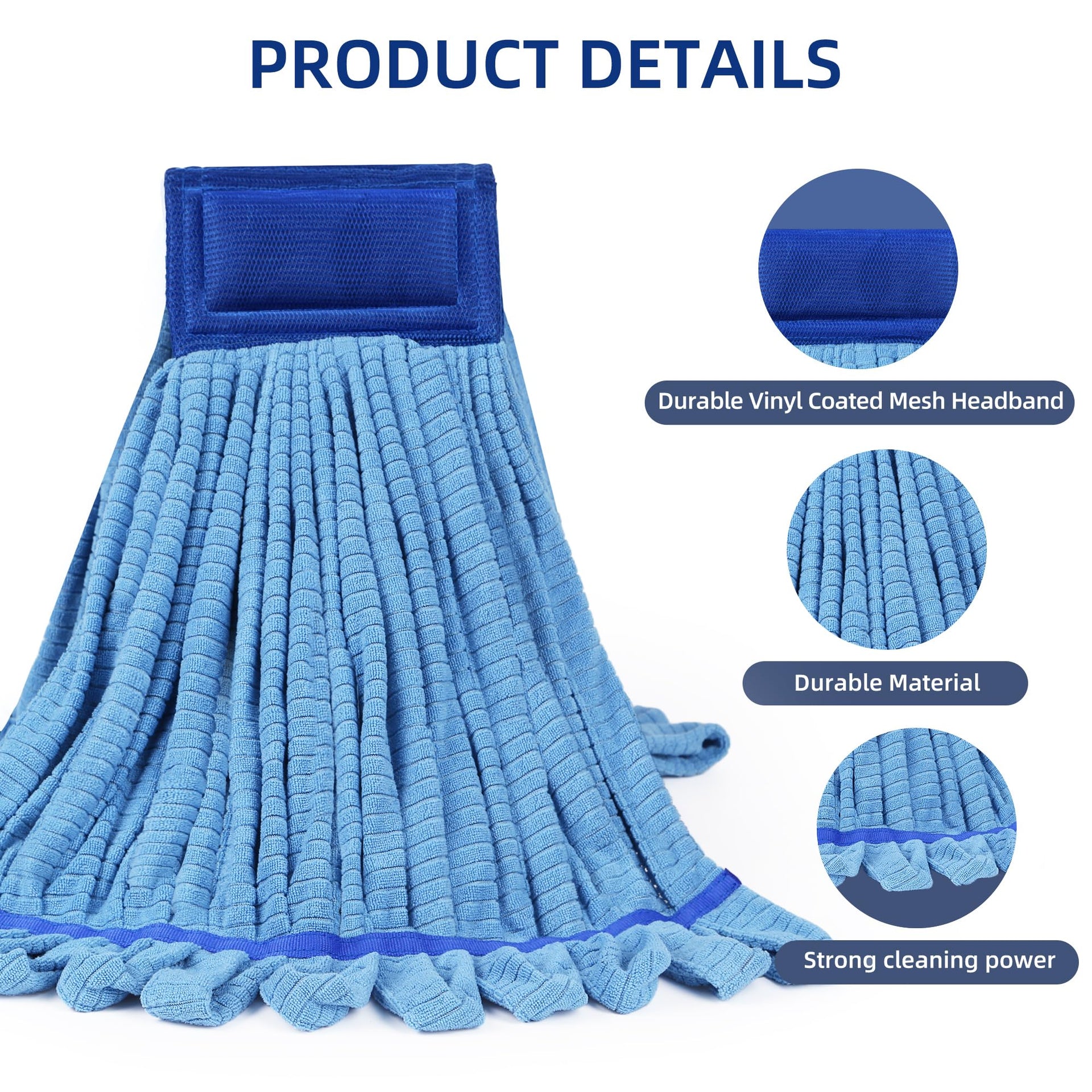 Large Microfiber Tube Mop Heads (2 Count)