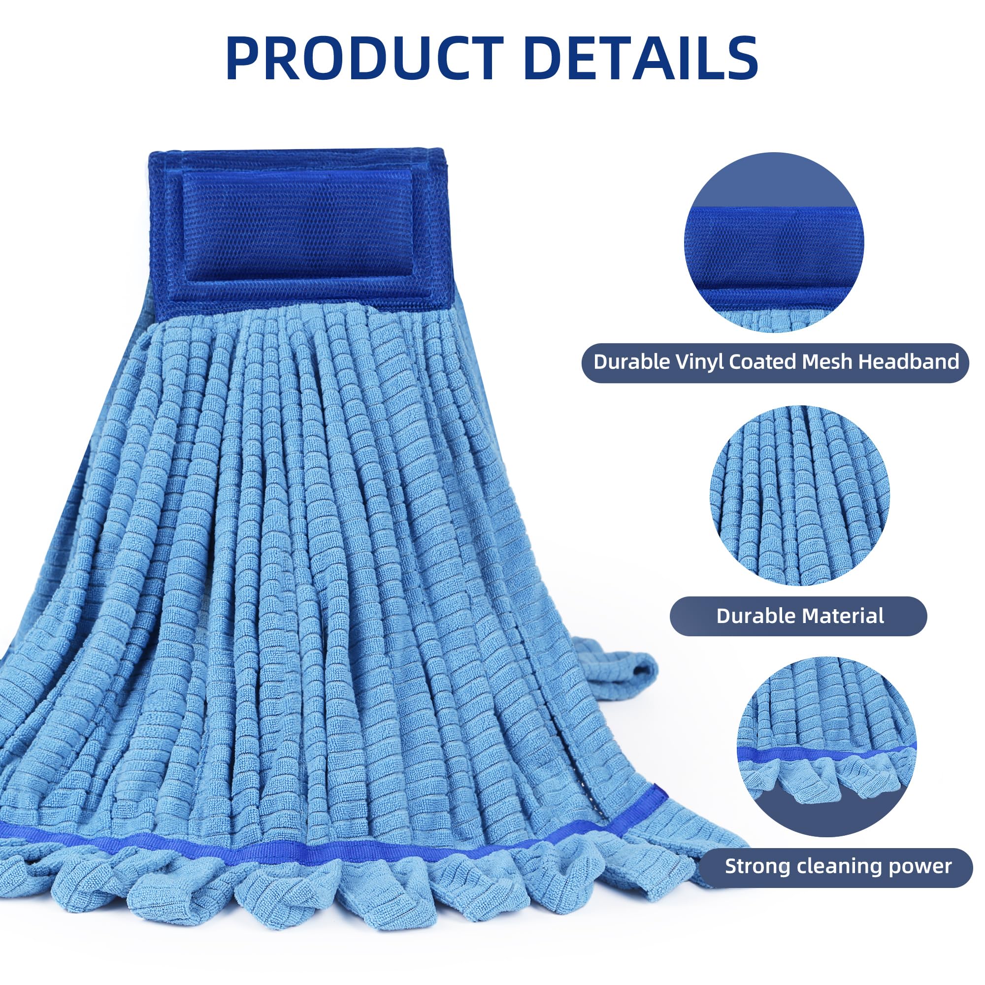 Large Microfiber Tube Mop Heads (2 Count)
