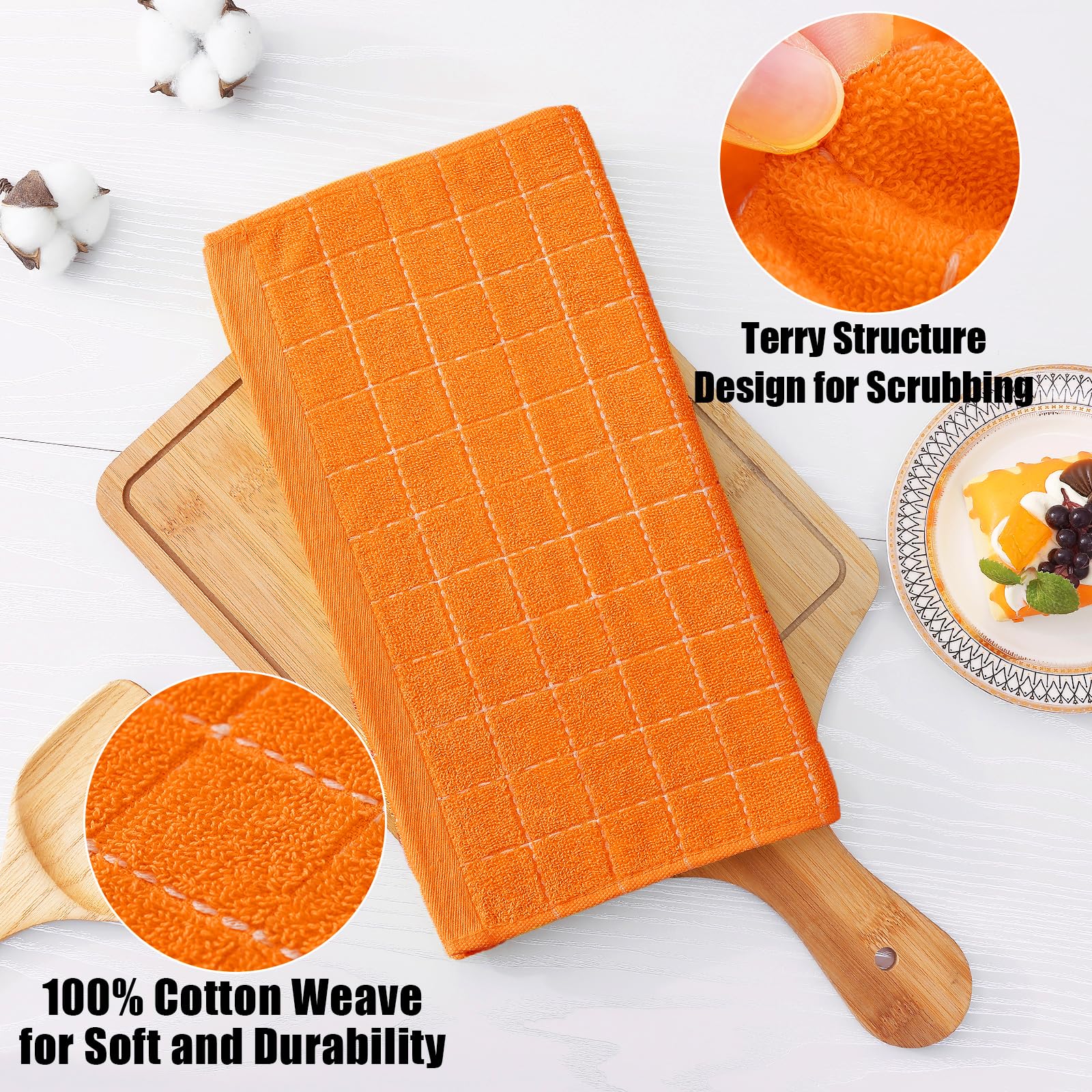 100% Cotton Terry Kitchen Dish Cloths (6 Count)