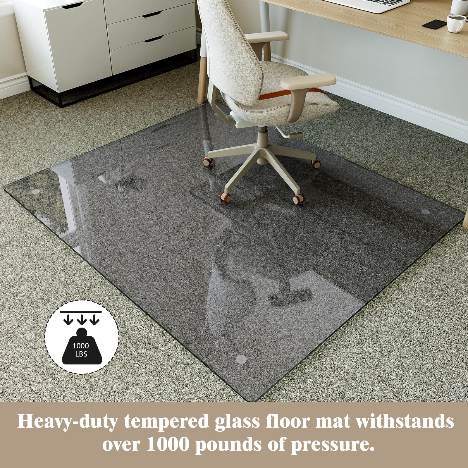 46" x 55" Office Chair Mat for Hardwood Floors & Carpets