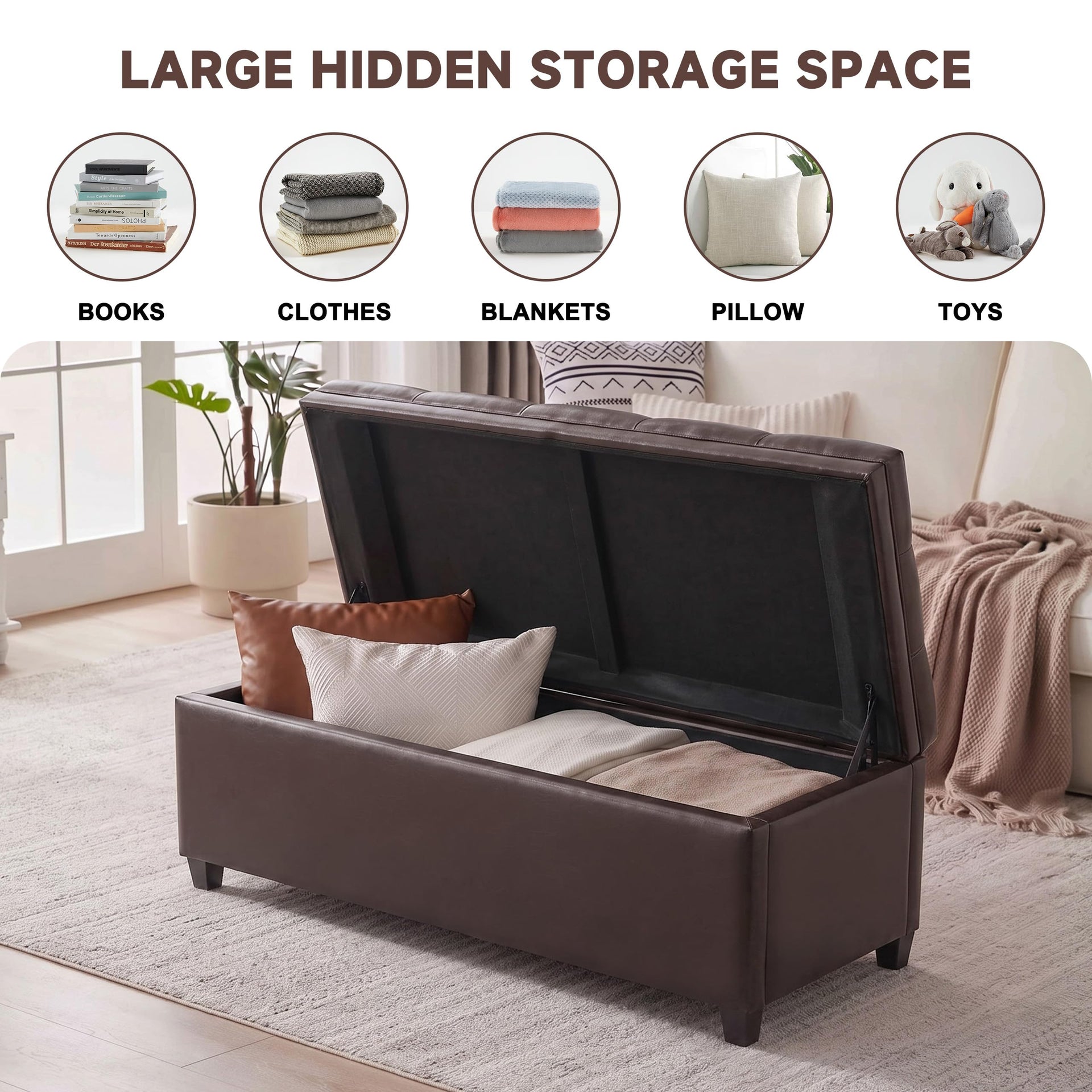 43 Inch Storage Ottoman
