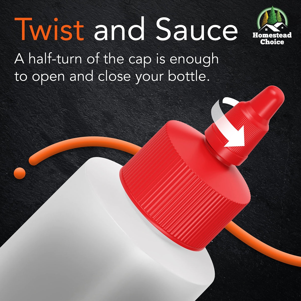 6 pack Plastic Squeeze Bottles for Sauces (6 Count)