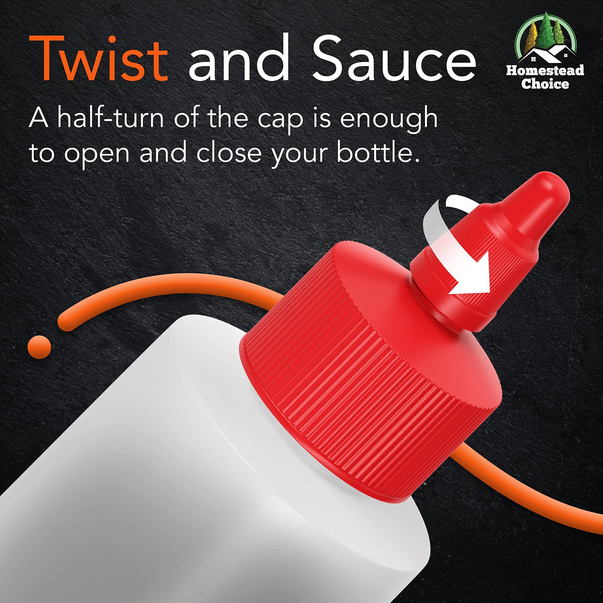 6 pack Plastic Squeeze Bottles for Sauces (6 Count)