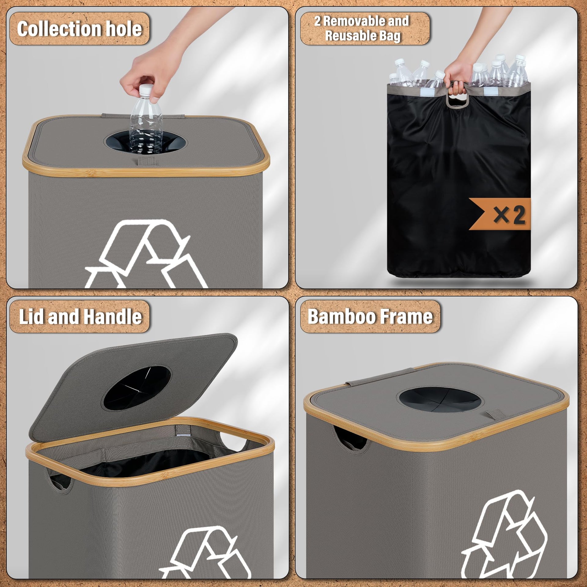 Recycling Bin for Kitchen 26 Gallon
