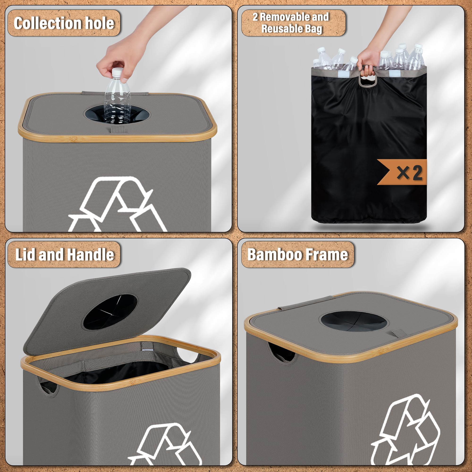 Recycling Bin for Kitchen 26 Gallon