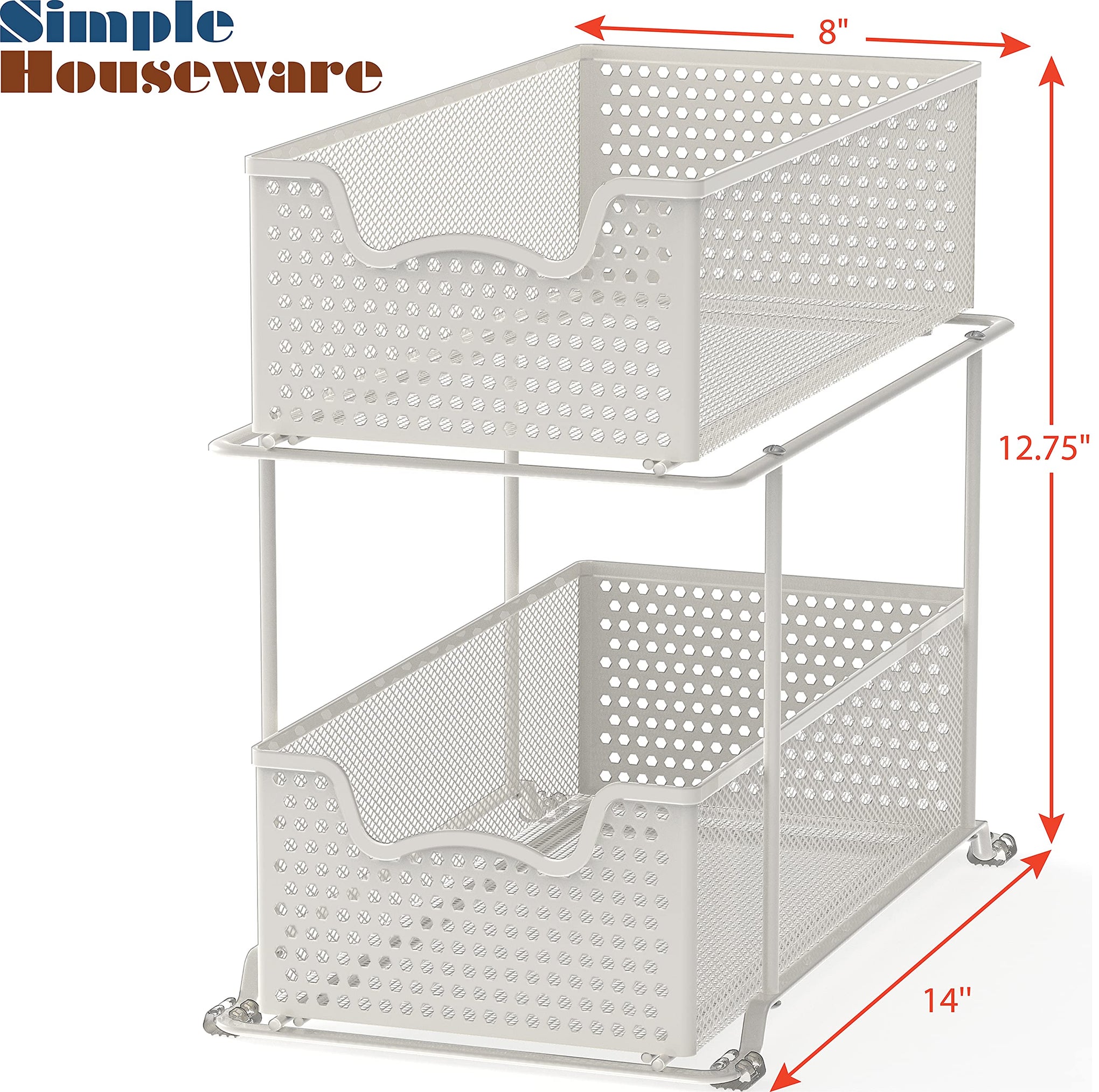 2 Tier Sliding Cabinet Basket Organizer Drawer