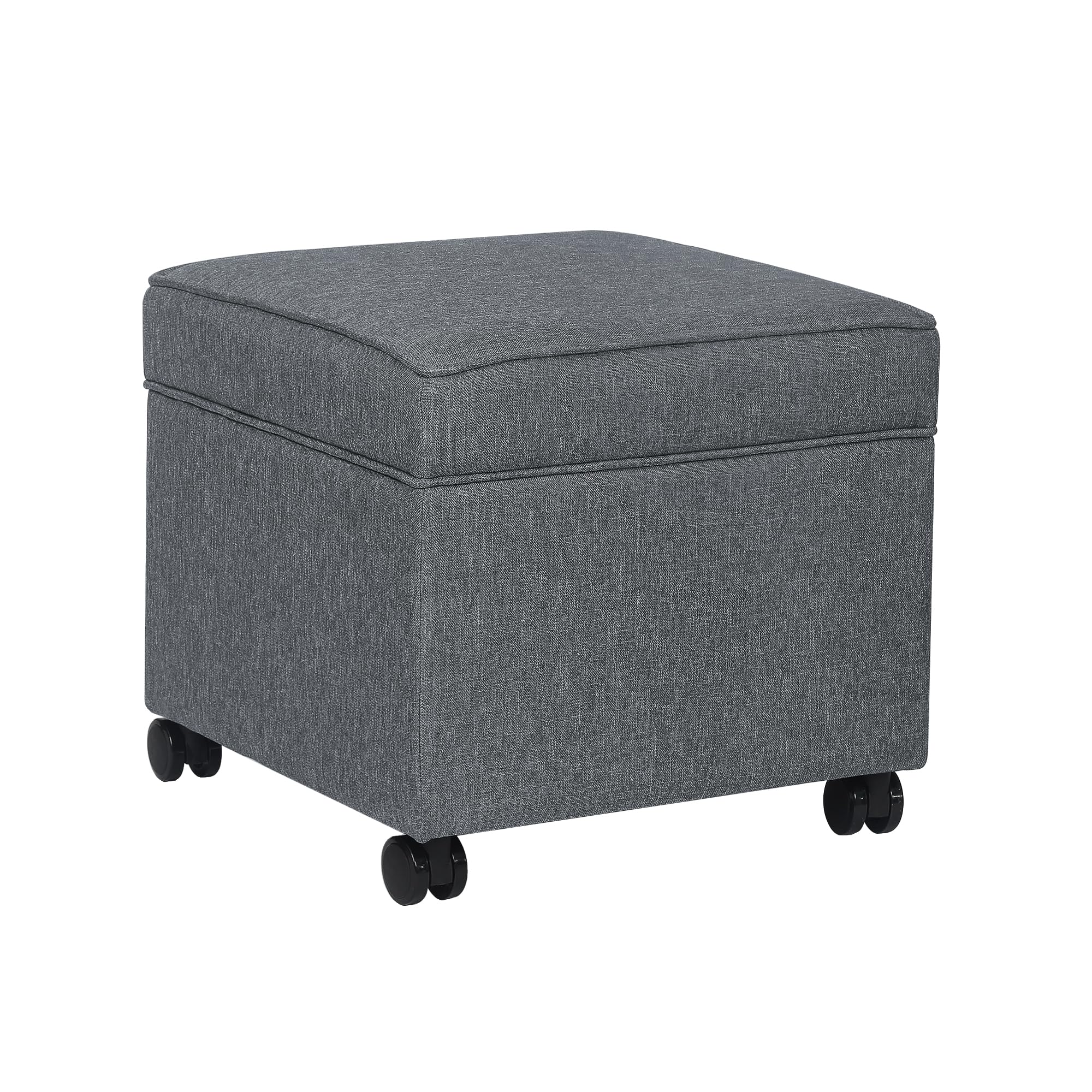 17.5" Square Fabric Ottoman with Storage