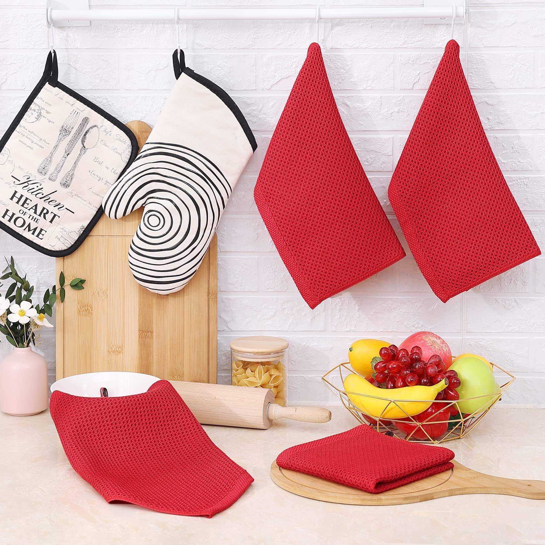 100% Cotton Waffle Weave Kitchen Dish Cloths 18 (18 Count)