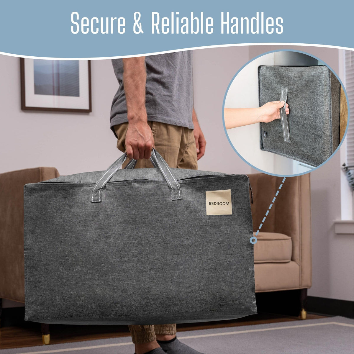 4 Pack Extra Large Heavy Duty Moving Bags with Wide Opening & Reinforced Handles (4 Count)